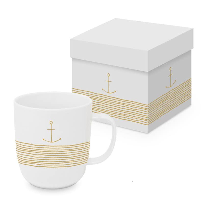 Mugg Paperproducts Design Pure Anchor Matt 35 cl Vit/Guld