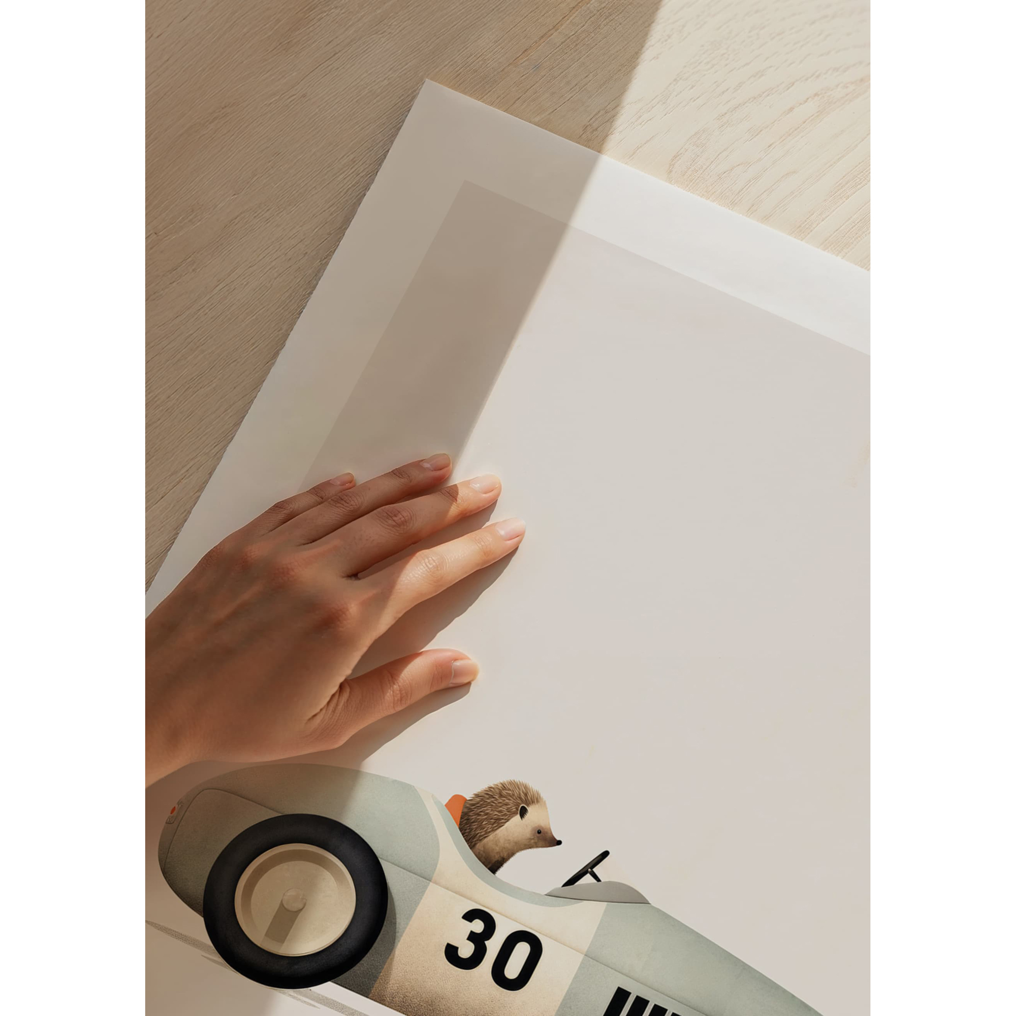 Poster Gallerix Hedgehog In Toy Car