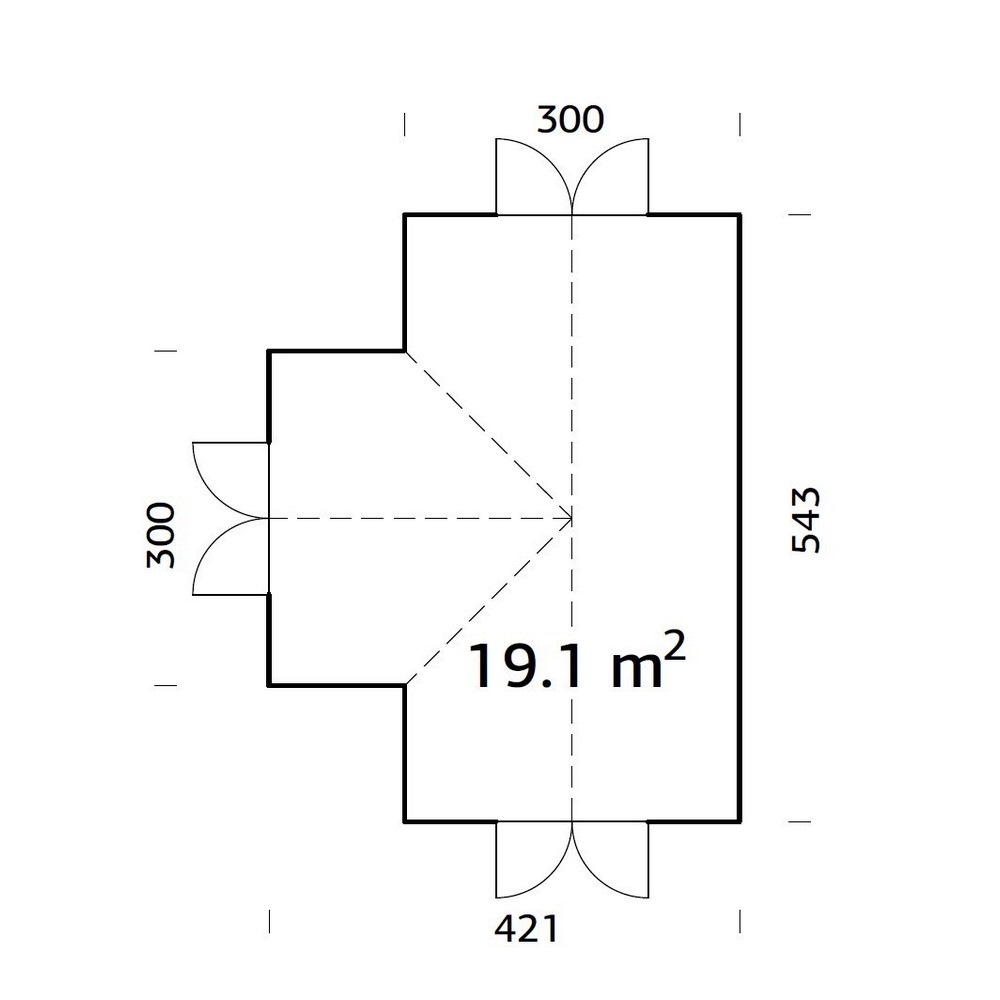 Växthus Palmako Emilia 19,9 m² (inv. 19,1 m²)