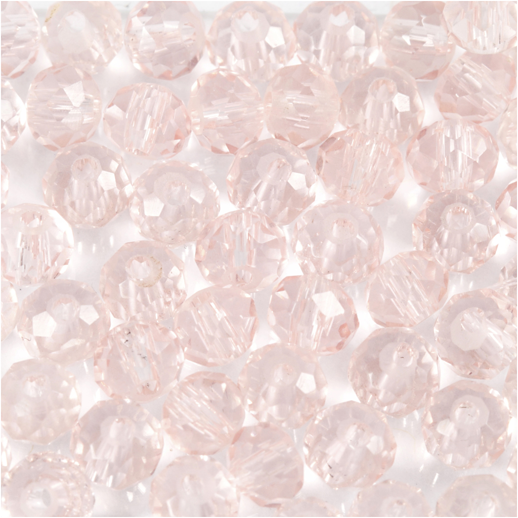 Facettpärlor Creativ Company HålStl 1 mm 45 st/1 Sträng Ljusrosa