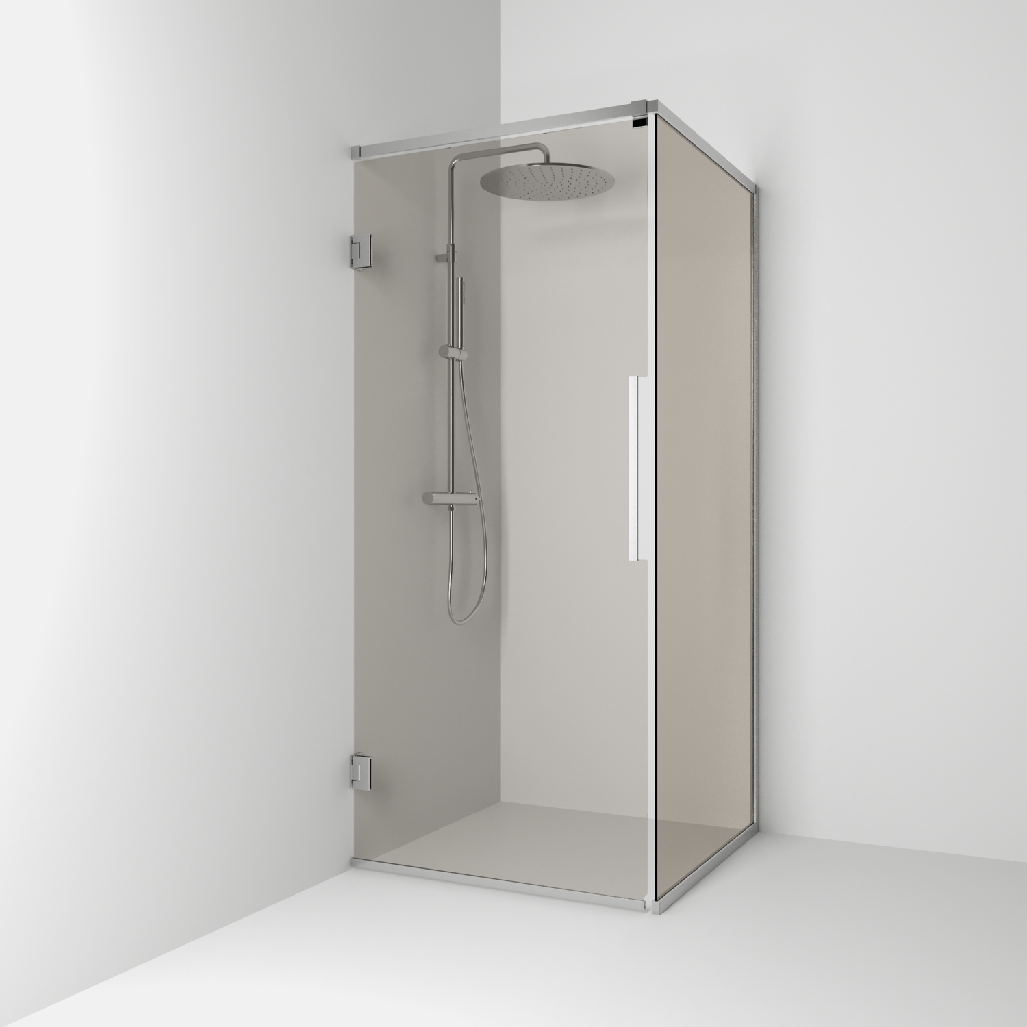 Duschhörn Svedbergs Langfoss 200 BxHxD: 900x920x 2000 mm, Profil: Alu matt, Bronsglas