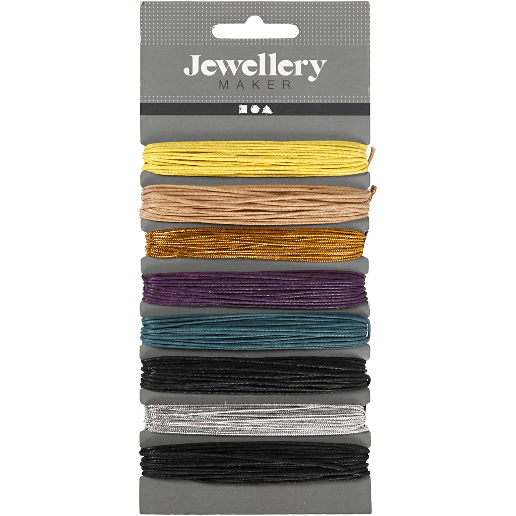 Bomullssnöre Creativ Company Mixade Färger Tjocklek 1 mm 8x5 m/1 Förp