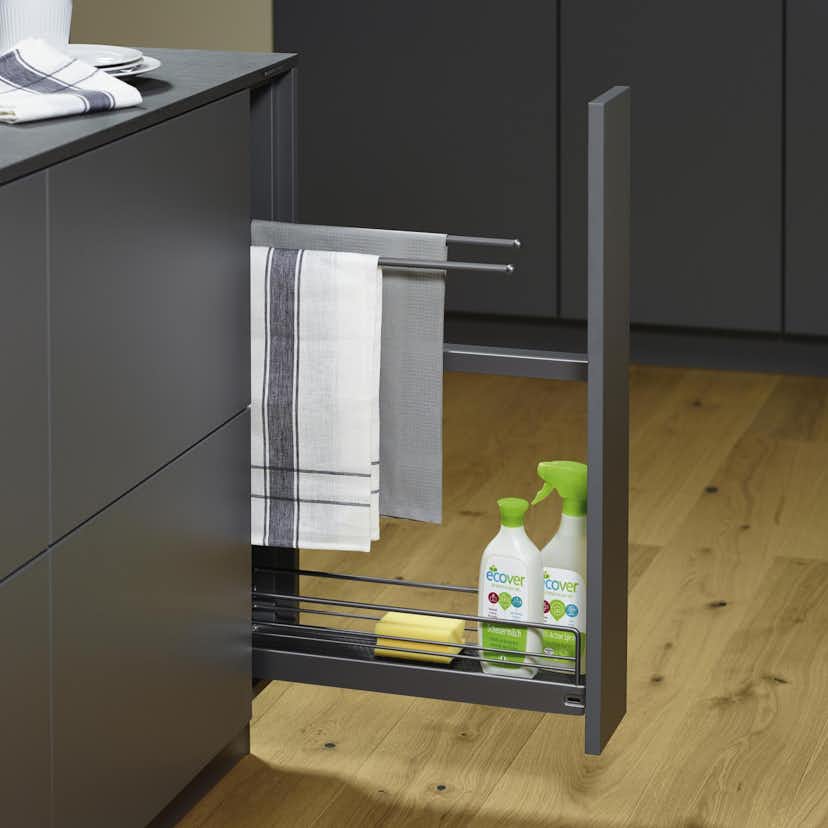 Bänkskåpsutdrag Theofils Kesseböhmer Base No.15 Arena Style Handdukshållare 481 mm Antracit