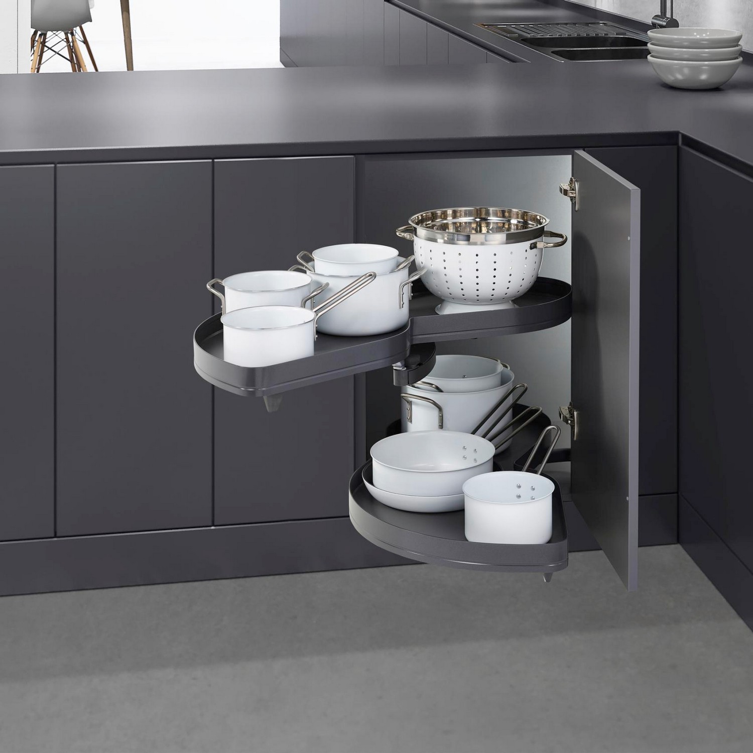 Hörnskåpsutdrag Theofils Lemans II Arena Plus Pure Antracit