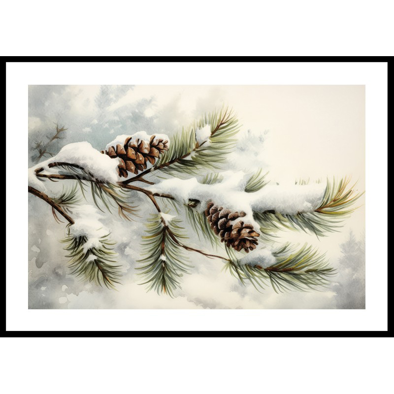 Poster Gallerix Snow Covered Pine Cones