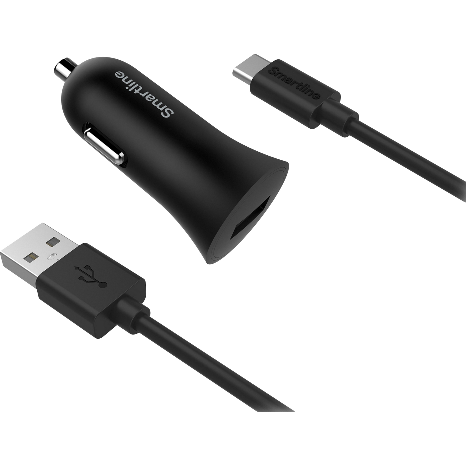 Billaddare Smartline 1xUSB 2,4A med Laddningskabel USB-C