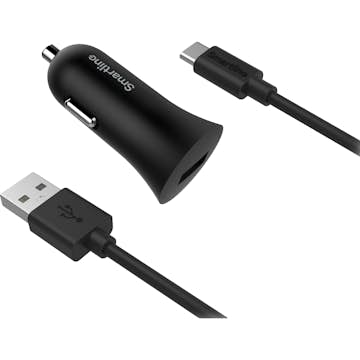 Billaddare Smartline 1xUSB 2,4A med Laddningskabel USB-C