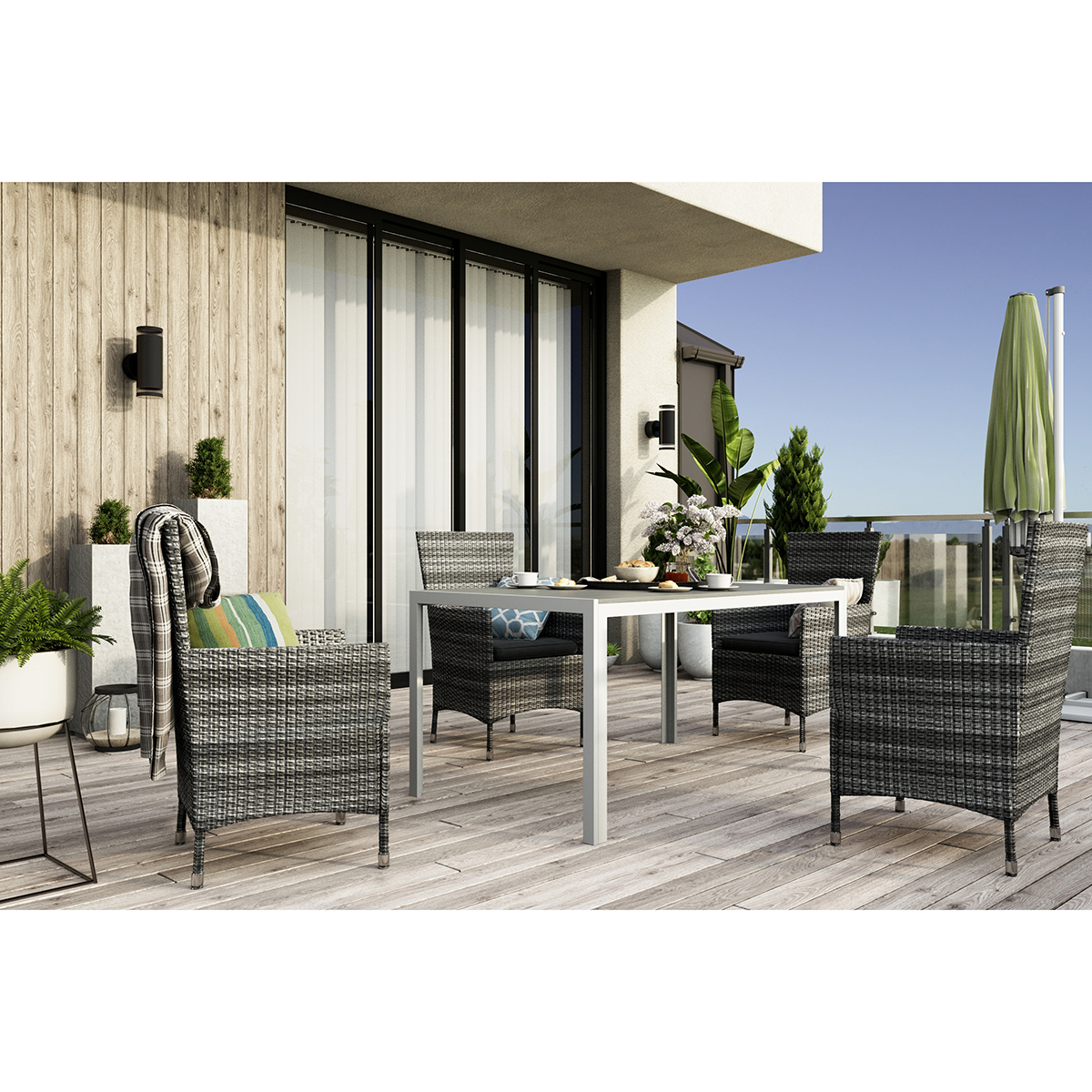 Trädgårdsgrupp Comfort Garden Tunis Matgrupp Utomhus 150 + 4 Thor Fåtölj