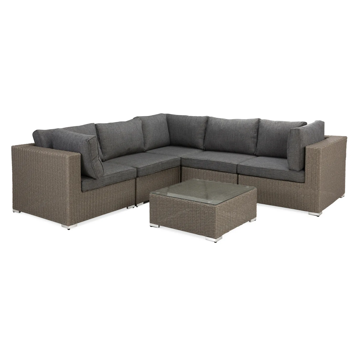 Loungegrupp Comfort Garden Marcus 5-sits Hörn med Lågt Bord Utomhus