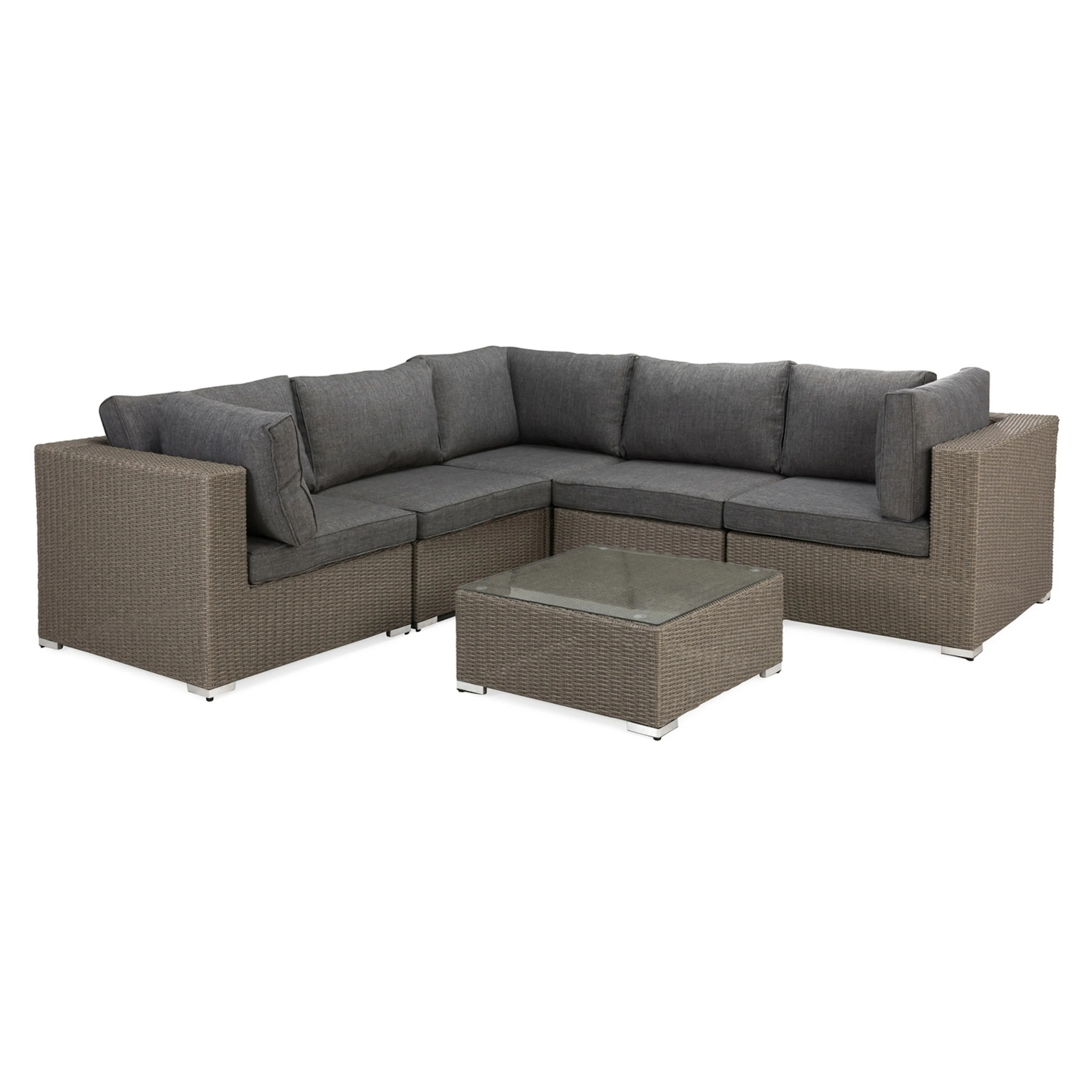 Loungegrupp Comfort Garden Marcus 5-sits Hörn med Lågt Bord Utomhus