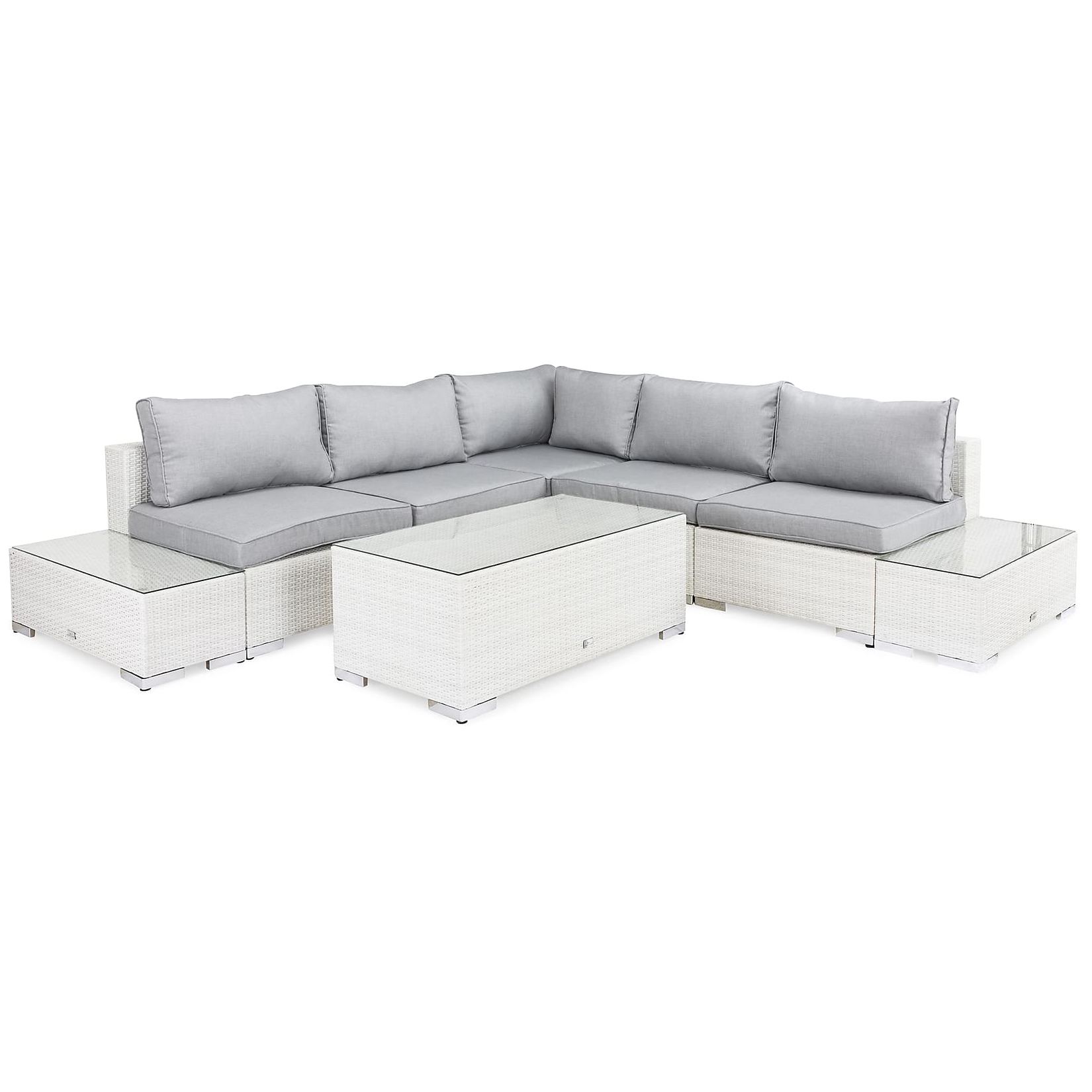 Loungegrupp Comfort Garden Bahamas 5-sits med Bord Vit/Grå