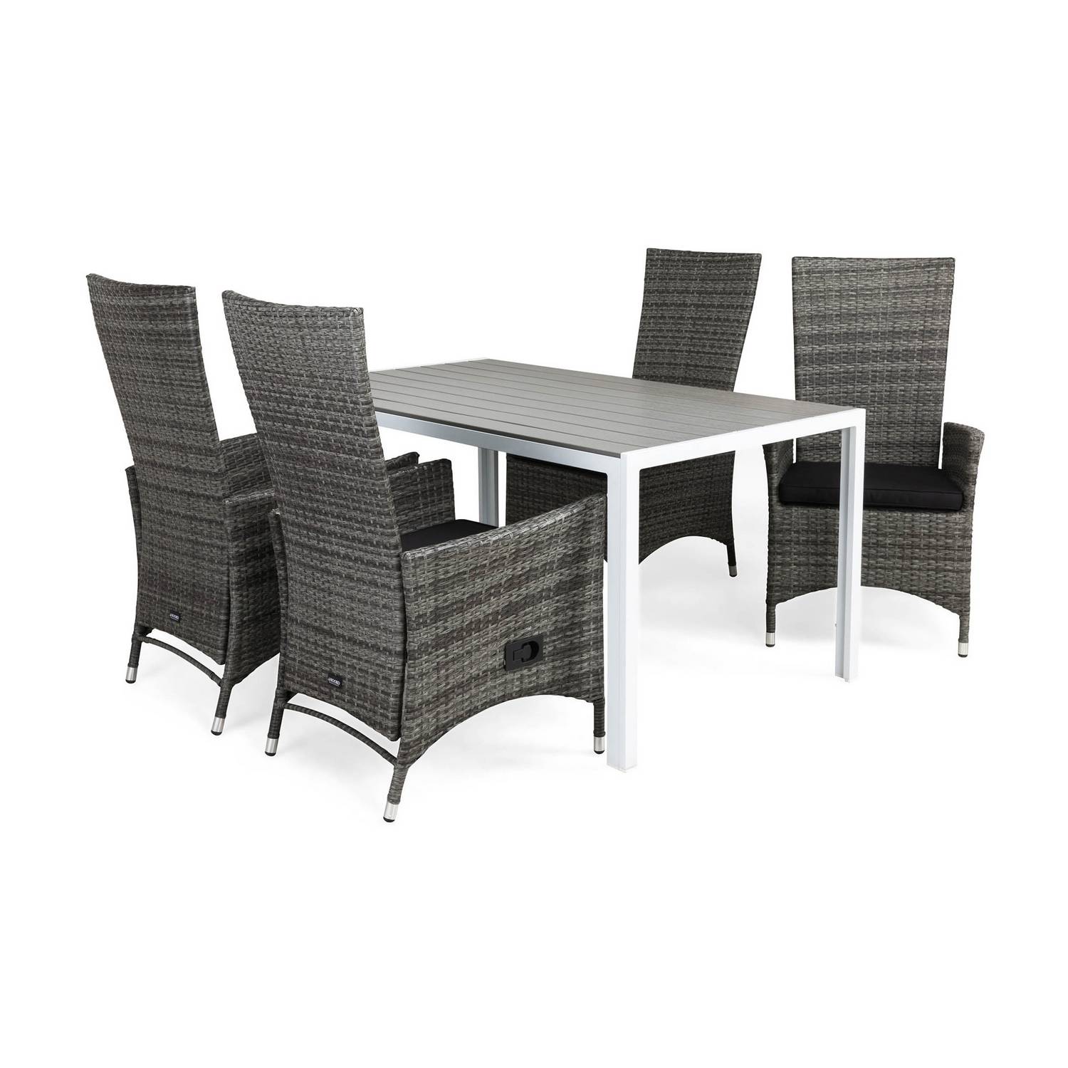 Matgrupp Comfort Garden Tunis Matgrupp Utomhus 150 med 4 Jenny Ställbar Fåtölj m Dyna