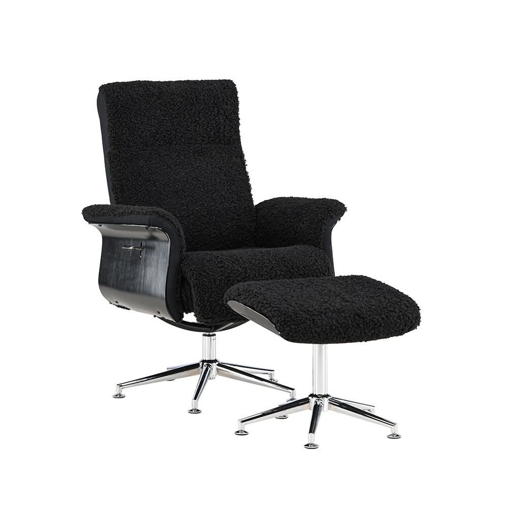 Loungefåtölj Venture Home Hagön med Fotpall Mörkgrå