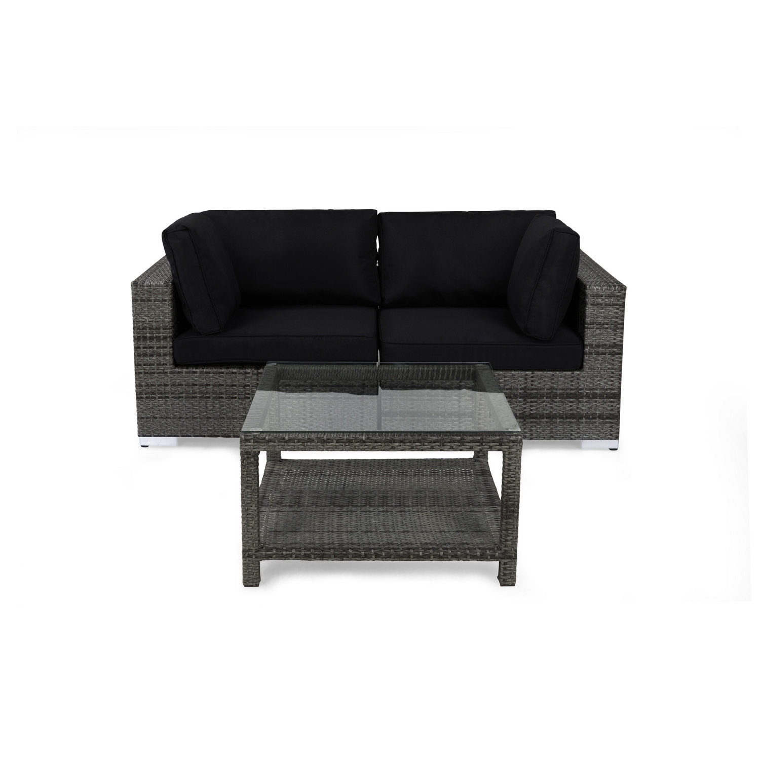 Loungegrupp Comfort Garden Bahamas 2-sits med Bord med Hylla Utomhus