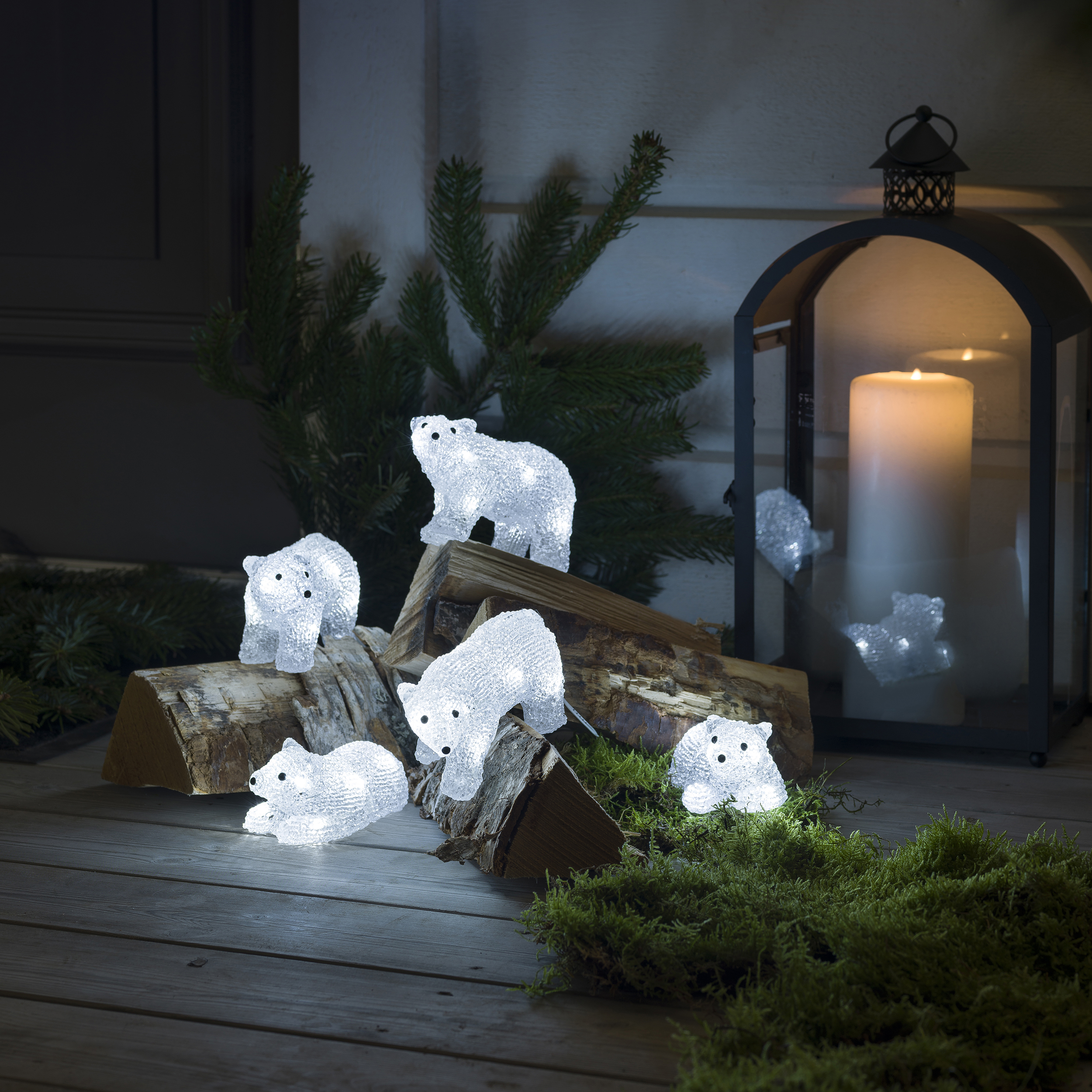 Dekorationsbelysning Gnosjö Konstsmide Isbjörnar 5 st LED