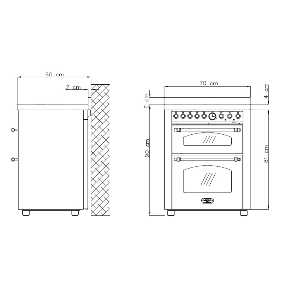 Spis Lofra Dolce Vita 70 cm 2 Ugnar Induktion