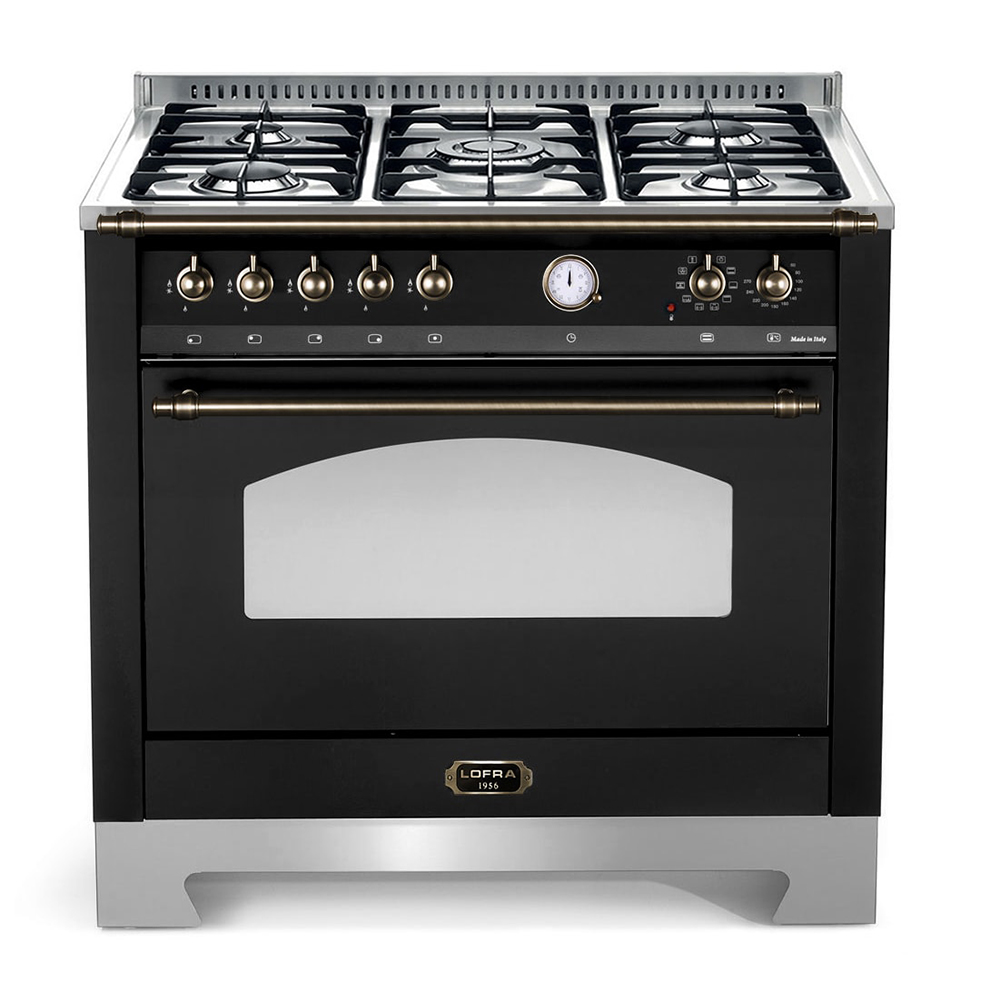 Spis Lofra Dolce Vita 90 cm 1 Ugn Gas Svart/Brons