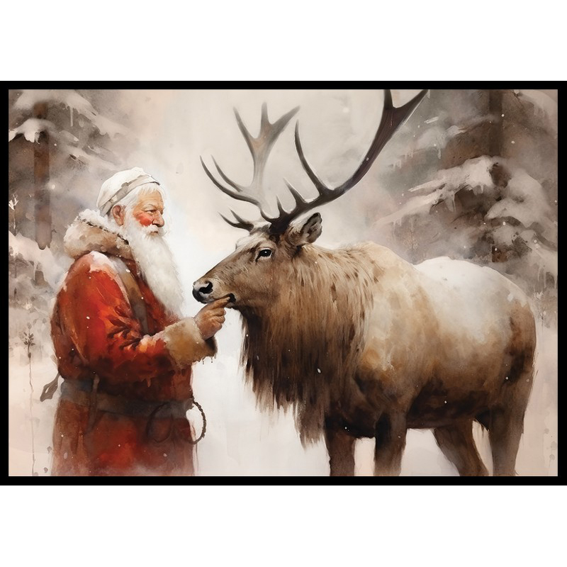 Poster Gallerix Santa And Reindeer