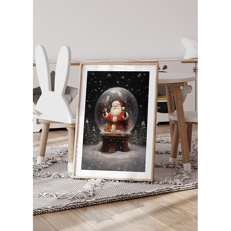 Poster Gallerix Santa Snow Globe