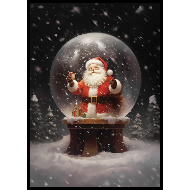 Poster Gallerix Santa Snow Globe