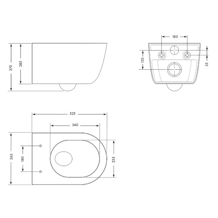 Vägghängd Toalettstol Macro Design Silent Rimless med Tornadospolning