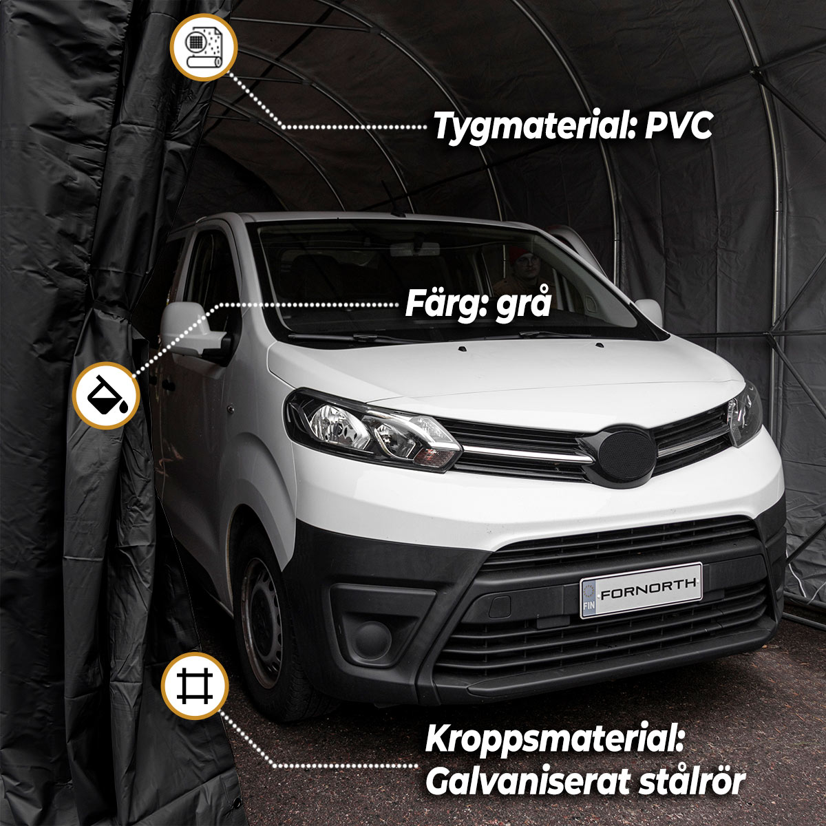 Garagetält Fornorth 4x8m