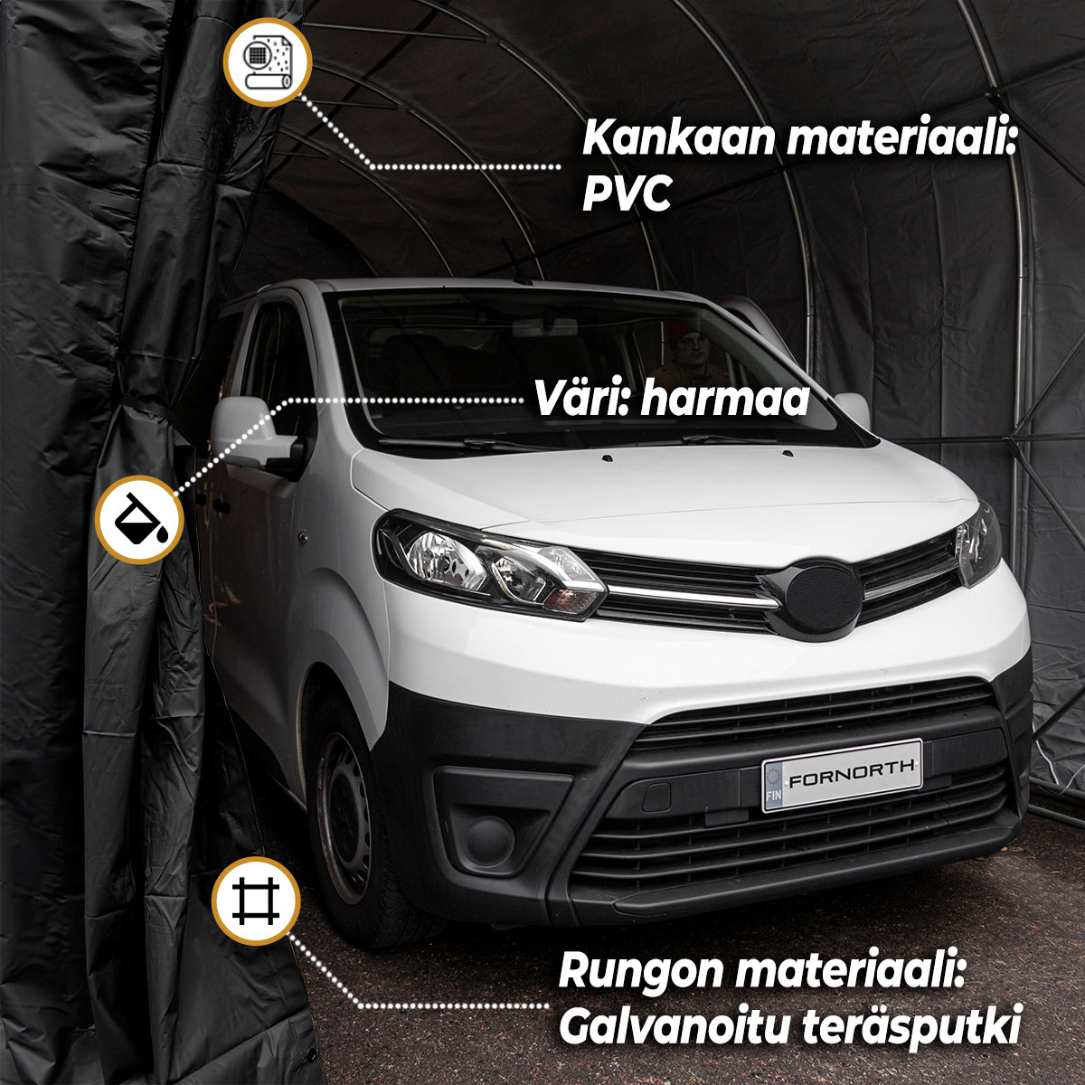 Garagetält Fornorth 4x8m