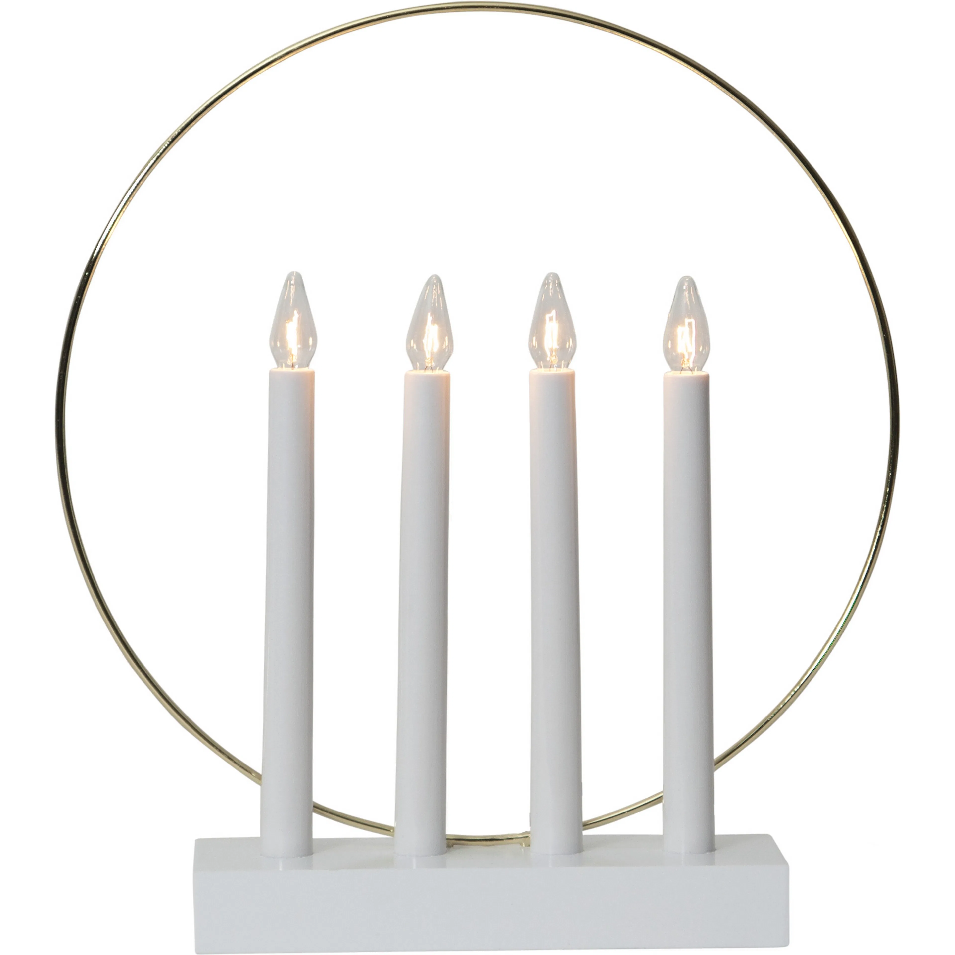 Adventsljusstake Star Trading Glossy 4st LED-Ljus Vit