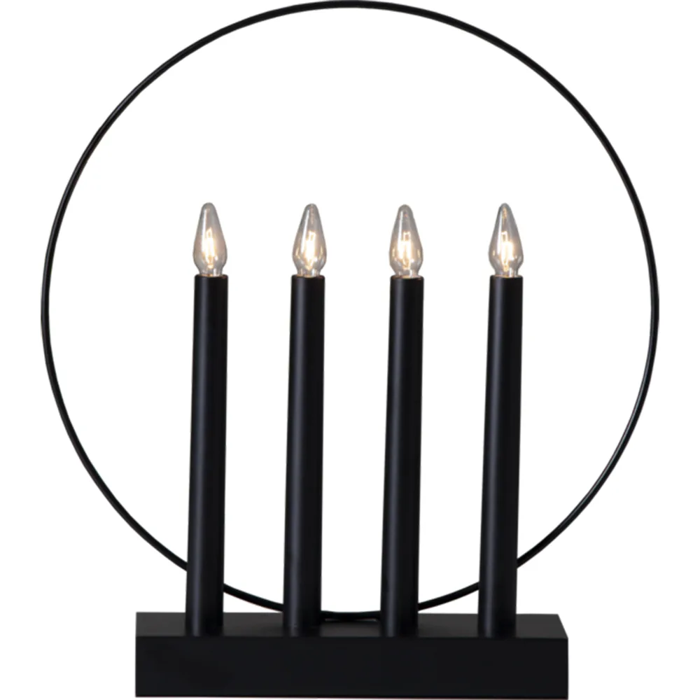 Adventsljusstake Star Trading Glossy Svart
