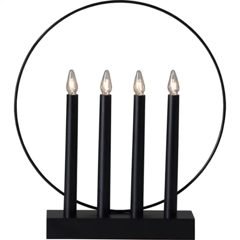 Adventsljusstake Star Trading Glossy Svart