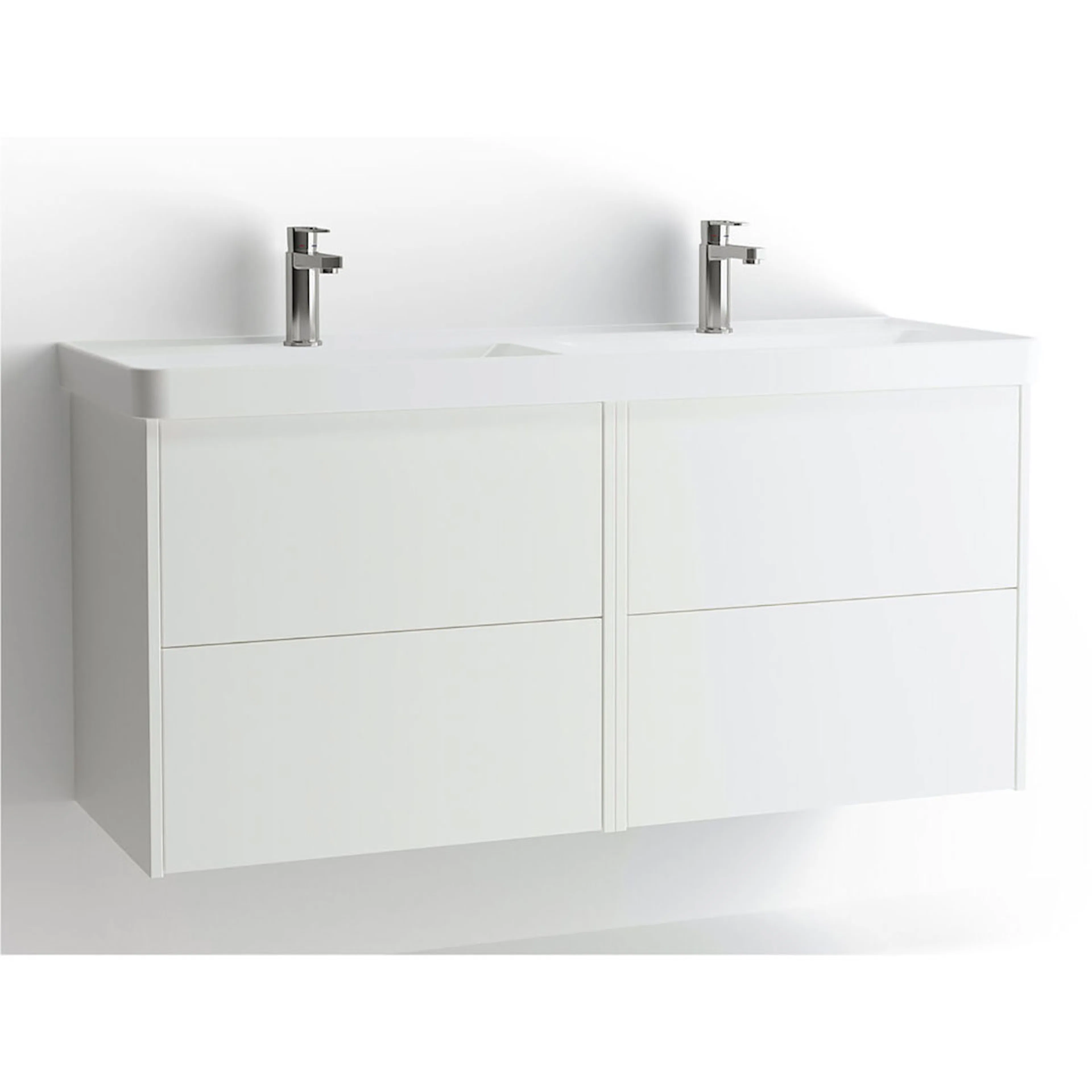 Tvättställsskåp Vedum Mezzo Frame 1200 Dubbel med 4 Lådor