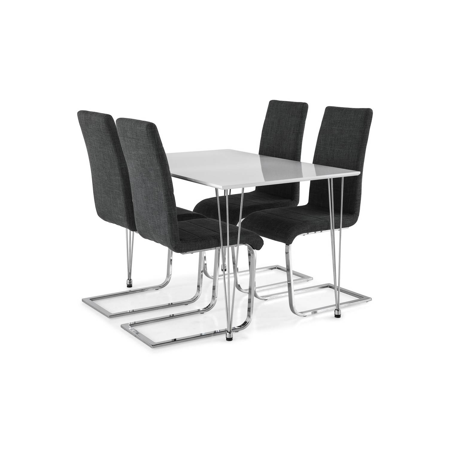 Matgrupp Basic Home Kronblom Rektangulä Matbord 120 cm med 4 Cibus Matstol