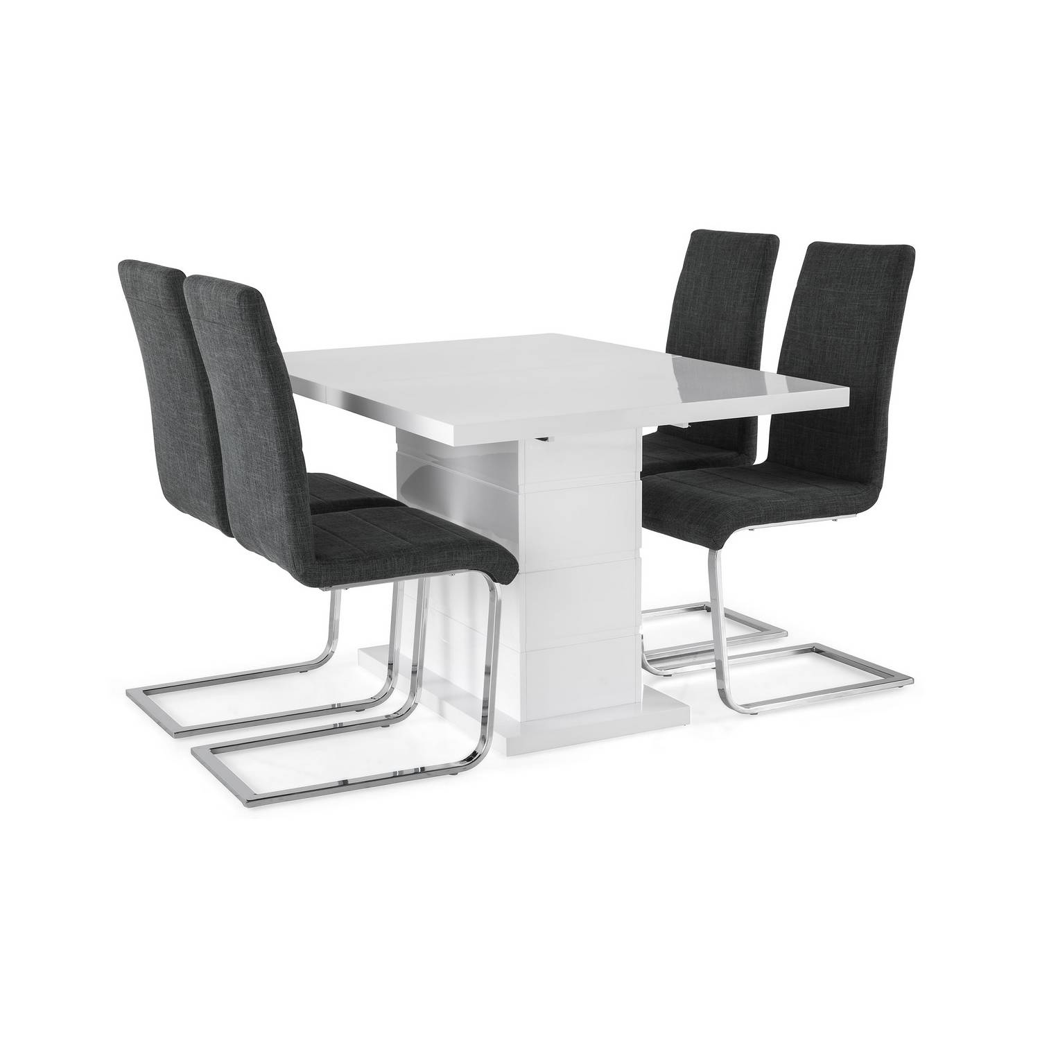 Matgrupp Concept 55 Ratliff Rektangulärt Matbord 120-160 cm Förlängningsbart med 4 Cibus Matstol