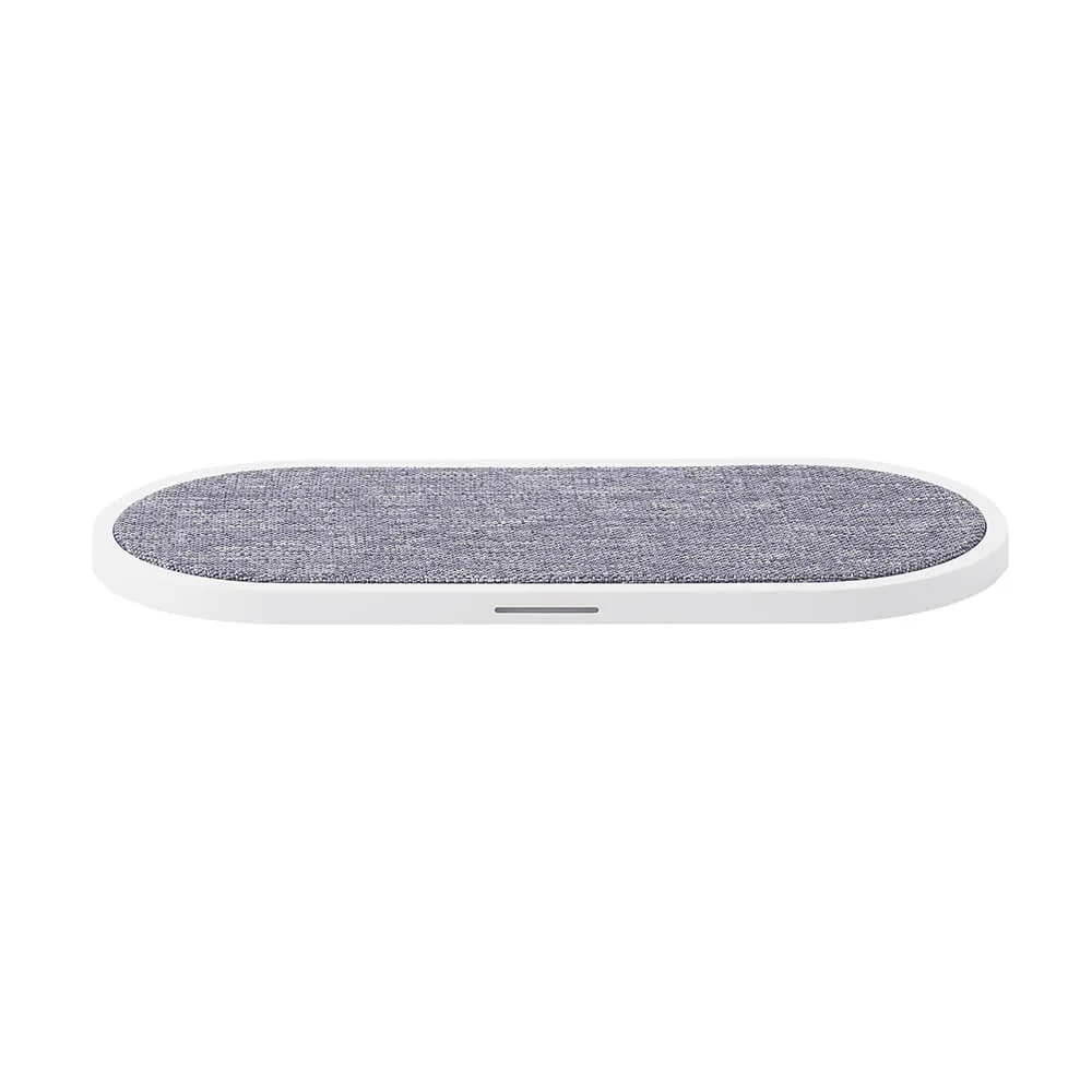 Trådlös Gear Dual Qi Laddare Usb-C Anslutning 2X10W Vit Med Grå Textil