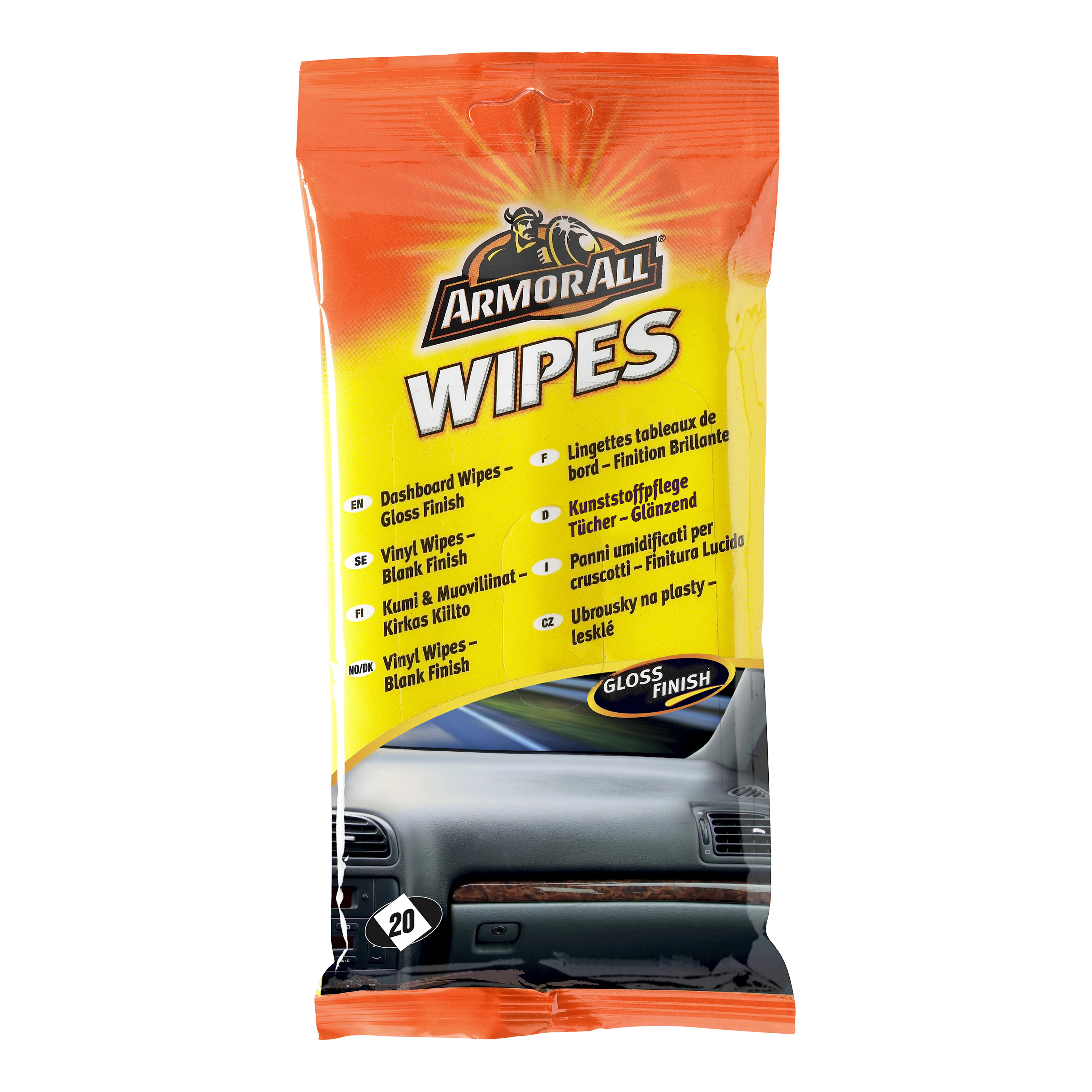 Rengöringsduk Armor All Vinyl Blank Wipes Flatpack