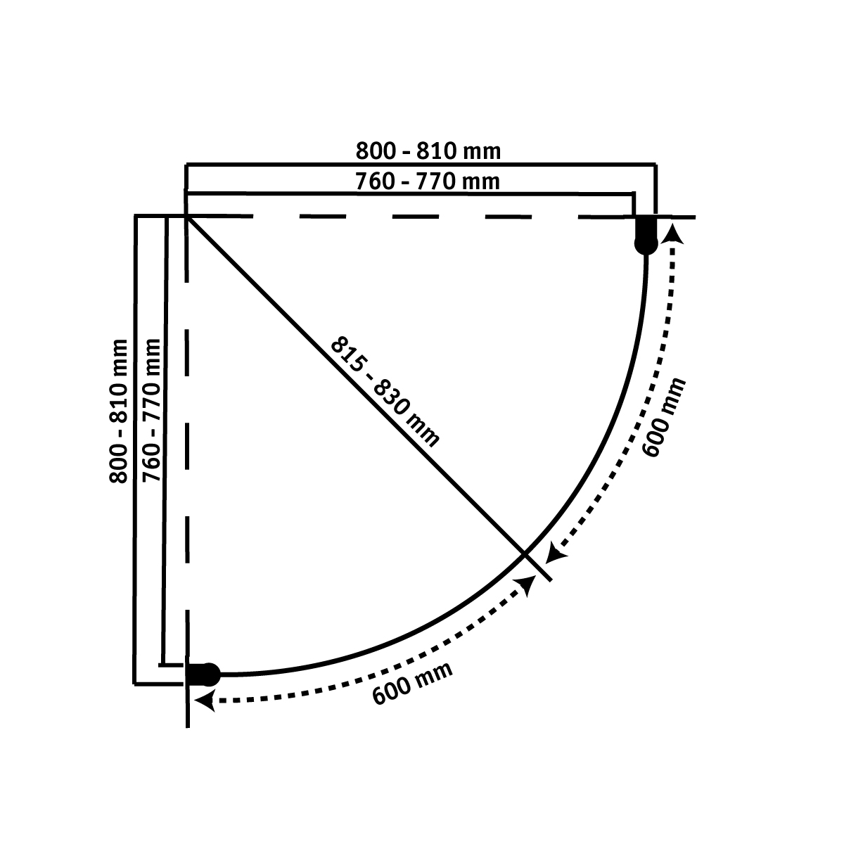 Duschhörn Sunwind Ariel Round Black