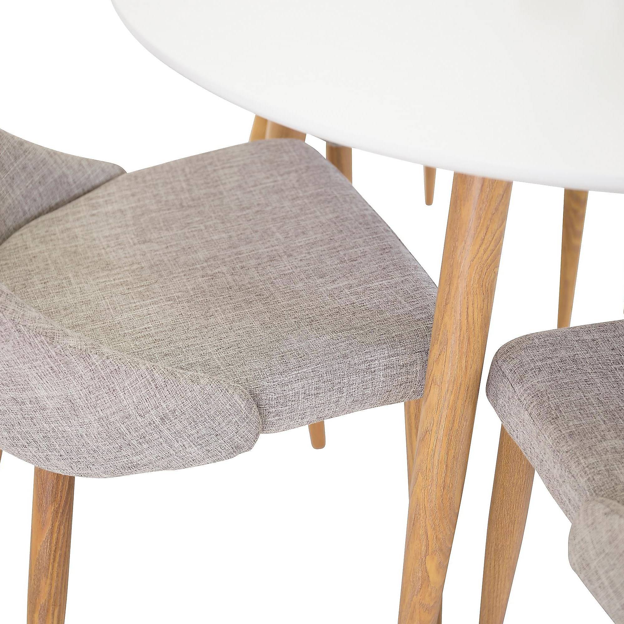 Matgrupp Basic Home Pelle Runt Matbord 100 cm med 4 Ludvig Matstol