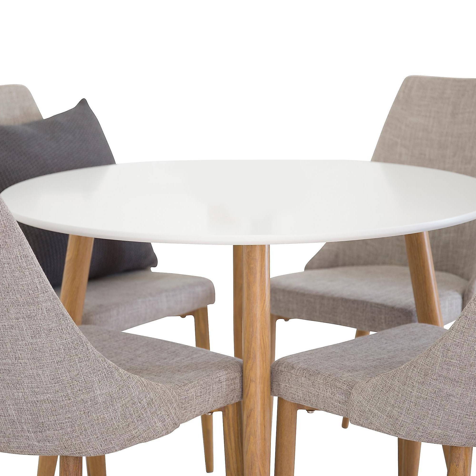 Matgrupp Basic Home Pelle Runt Matbord 100 cm med 4 Ludvig Matstol