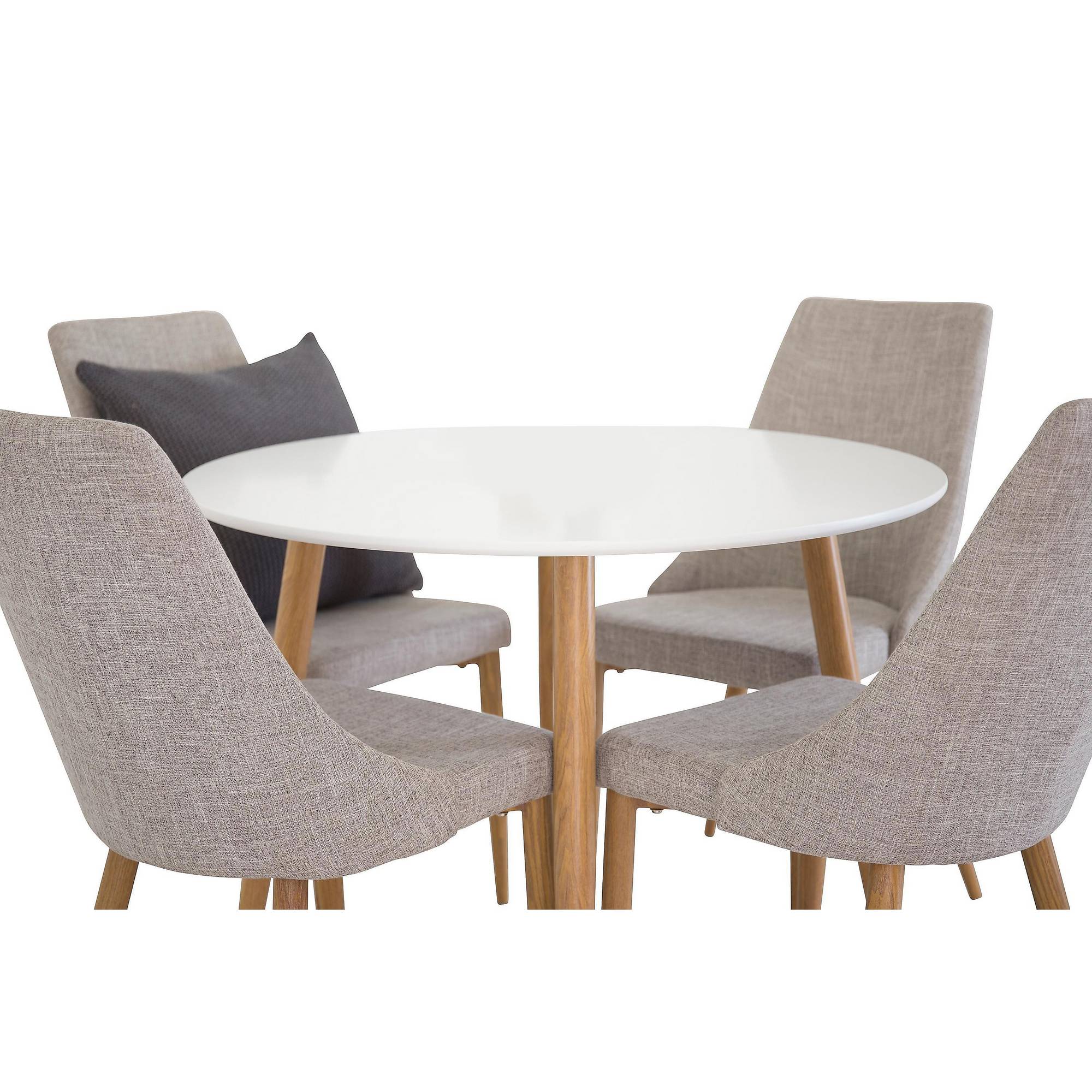 Matgrupp Basic Home Pelle Runt Matbord 100 cm med 4 Ludvig Matstol