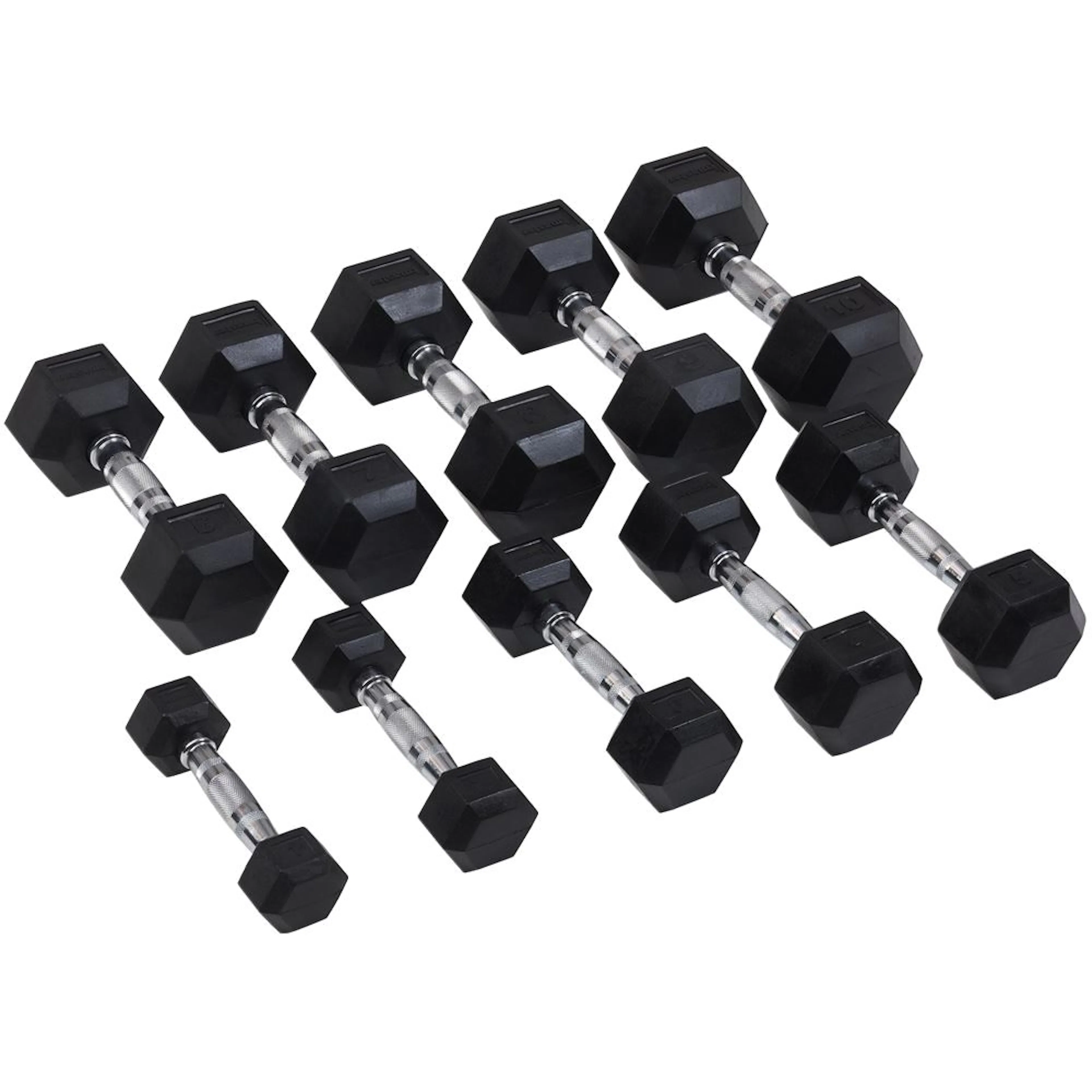 Hexhantel Master Fitness Gummi/Krom 37,5kg