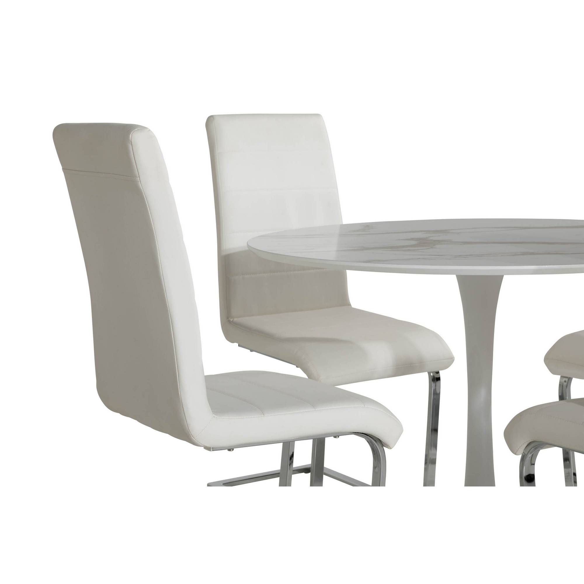 Matgrupp Basic Home Caitly Runt Matbord 100 cm med 4 CibusMatstol