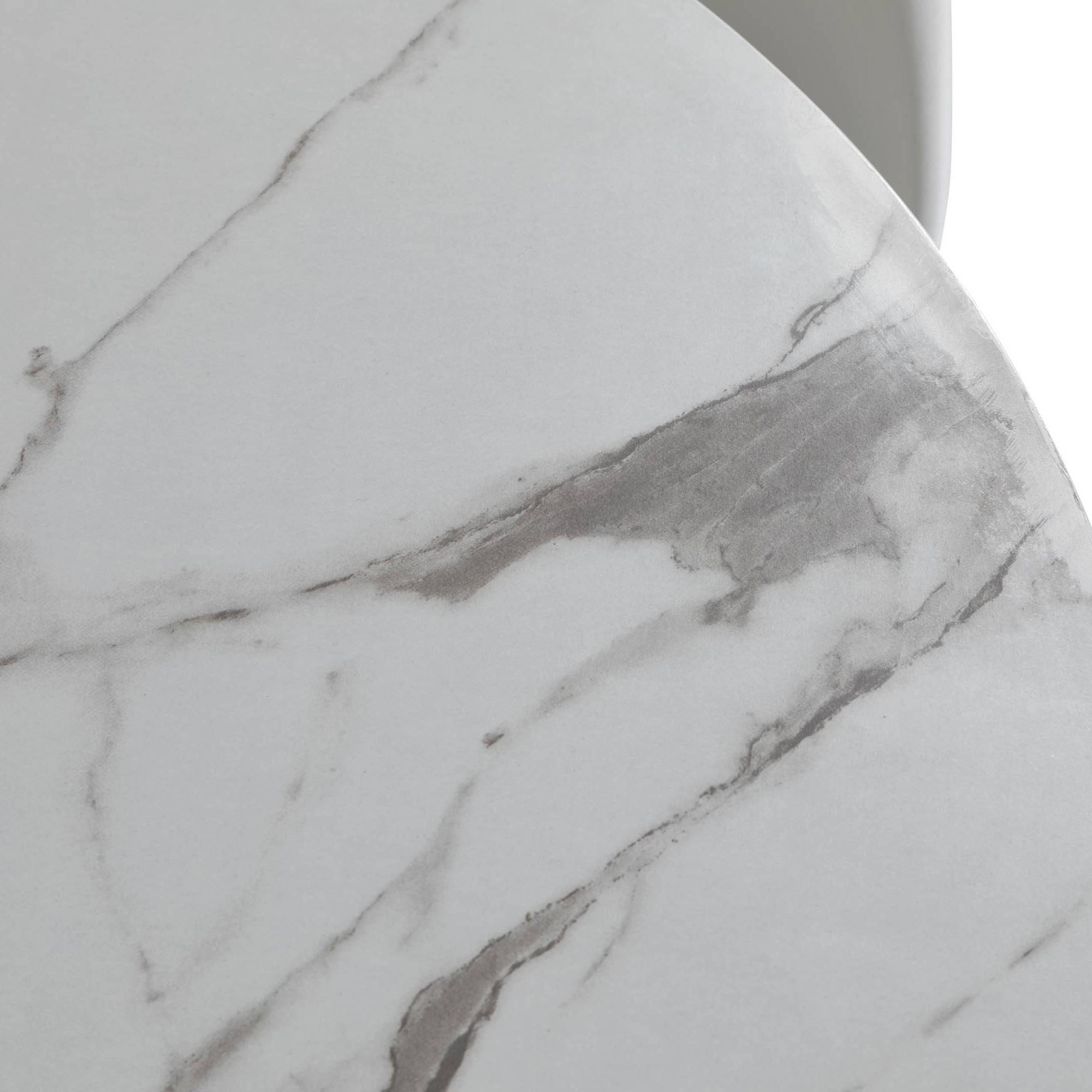 Matgrupp Basic Home Caitly Runt Matbord 100 cm Vit Bas med 4 Shell Matstol