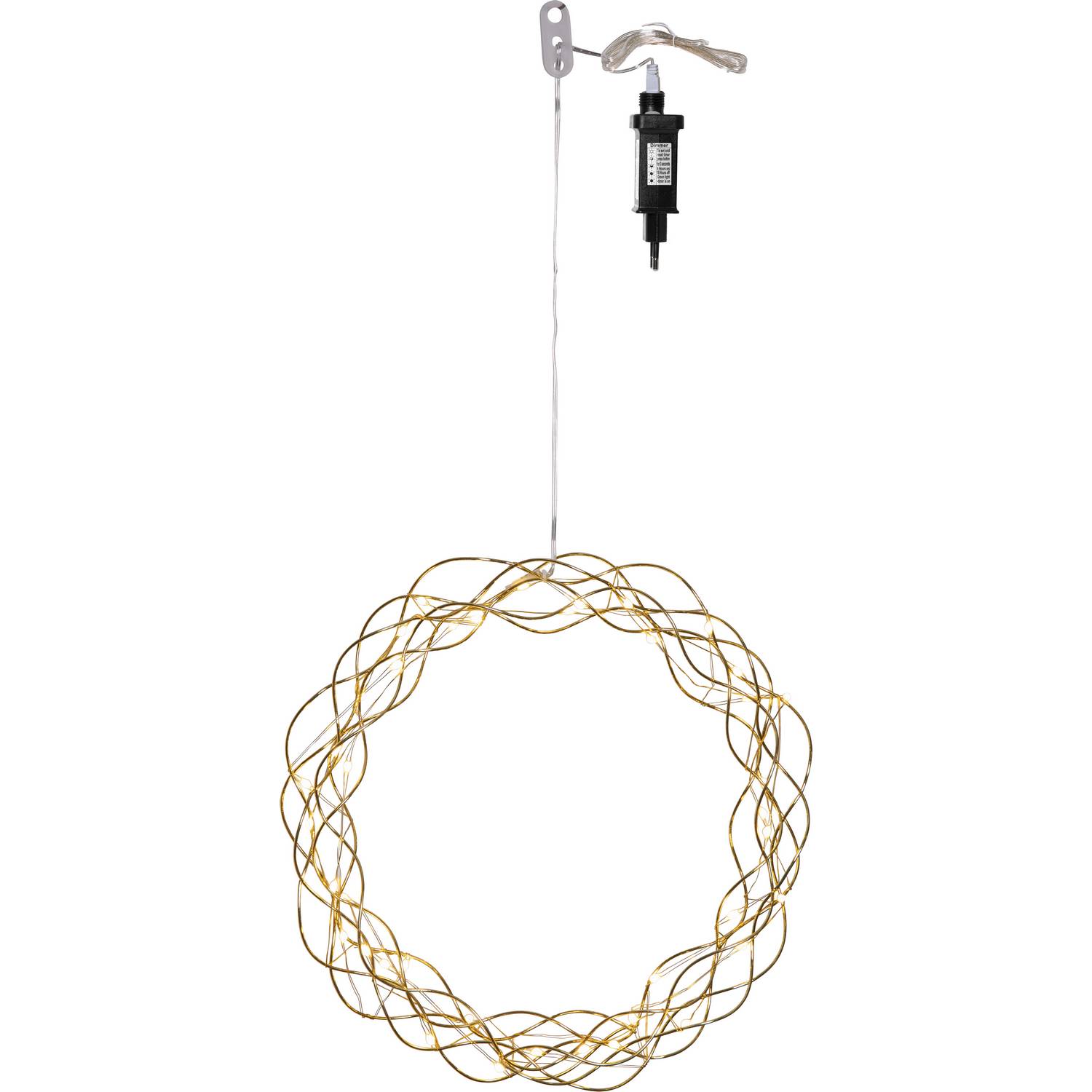 Hängande Dekoration Star Trading Curly Krans med LED 30cm