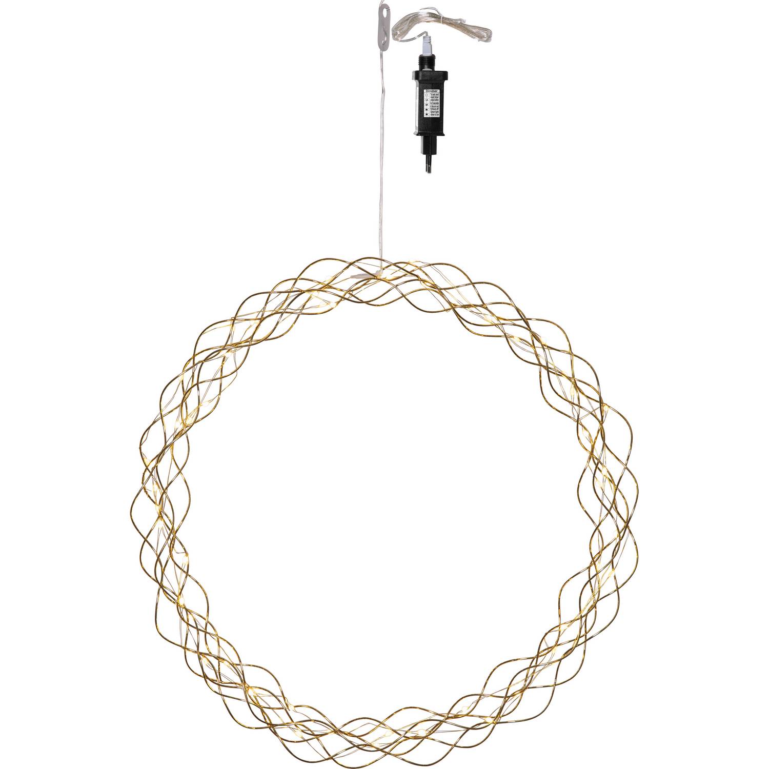 Hängande Dekoration Star Trading Curly Krans med LED 45cm