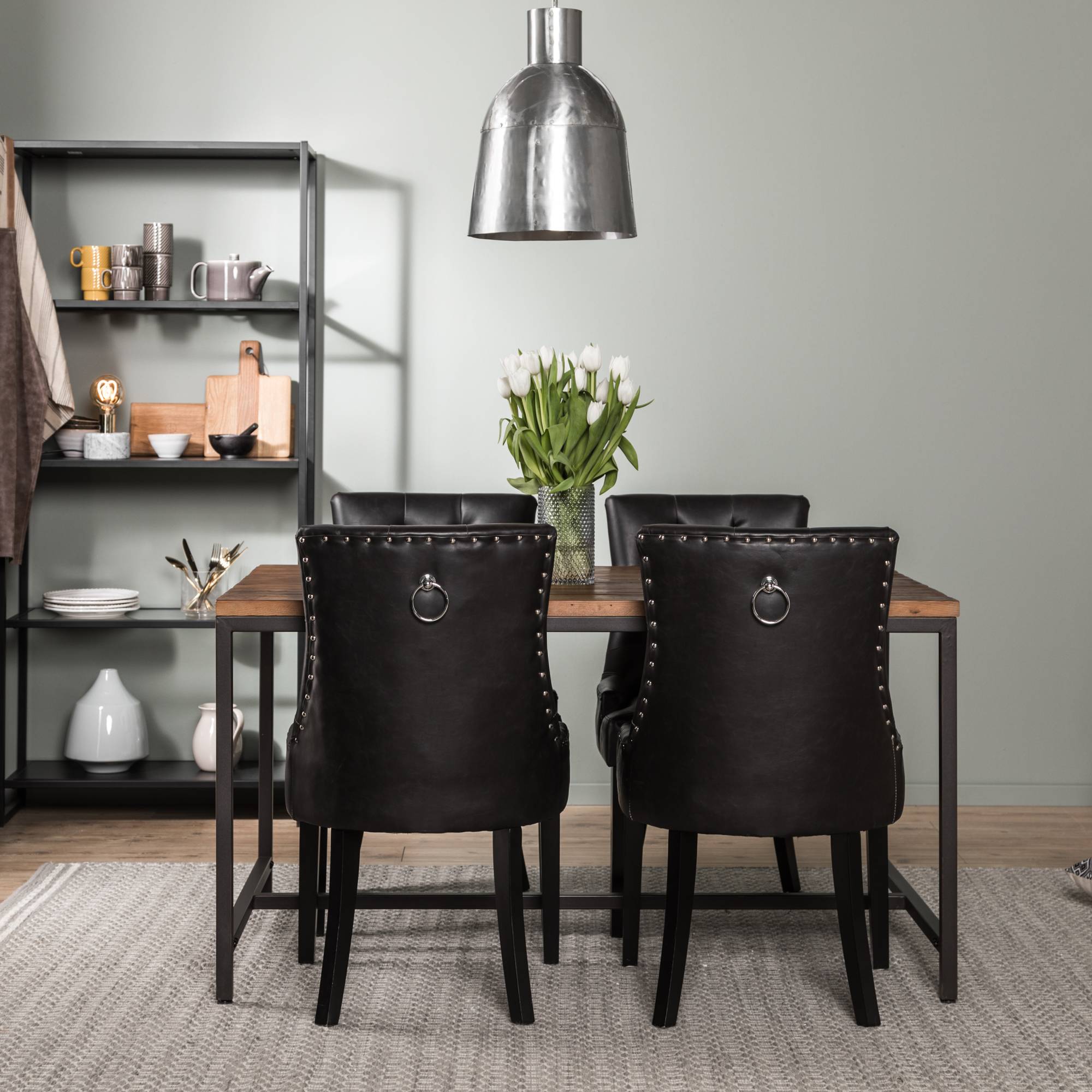 Matgrupp Bloomington Wilmer Rektangulärt Matbord 140 cm med 4 Tone Matstol