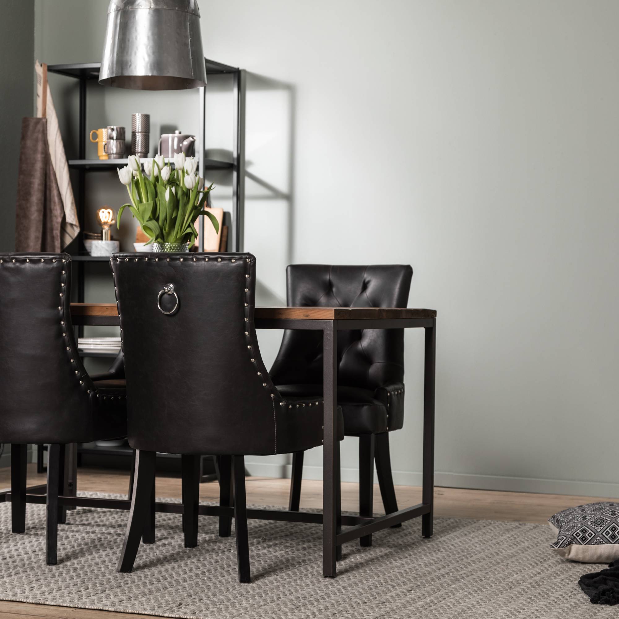 Matgrupp Bloomington Wilmer Rektangulärt Matbord 140 cm med 4 Tone Matstol