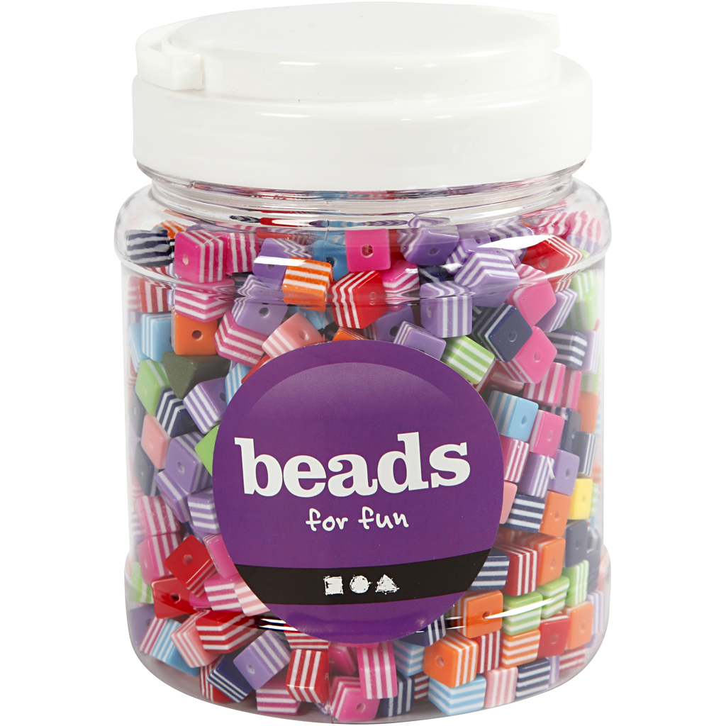 Pärlor Creativ Company Multimix Stl 8x8 mm Hålstl 2,5 mm 1 Burk