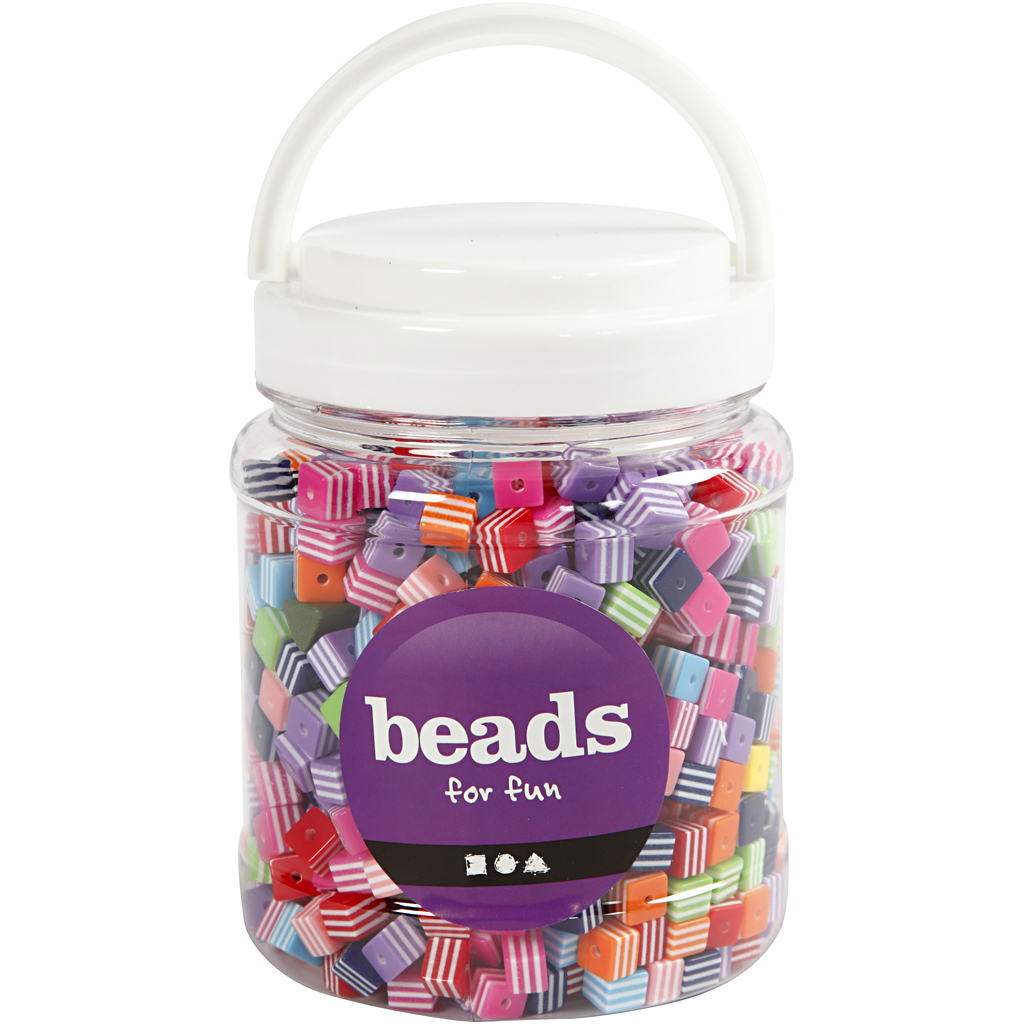 Pärlor Creativ Company Multimix Stl 8x8 mm Hålstl 2,5 mm 1 Burk