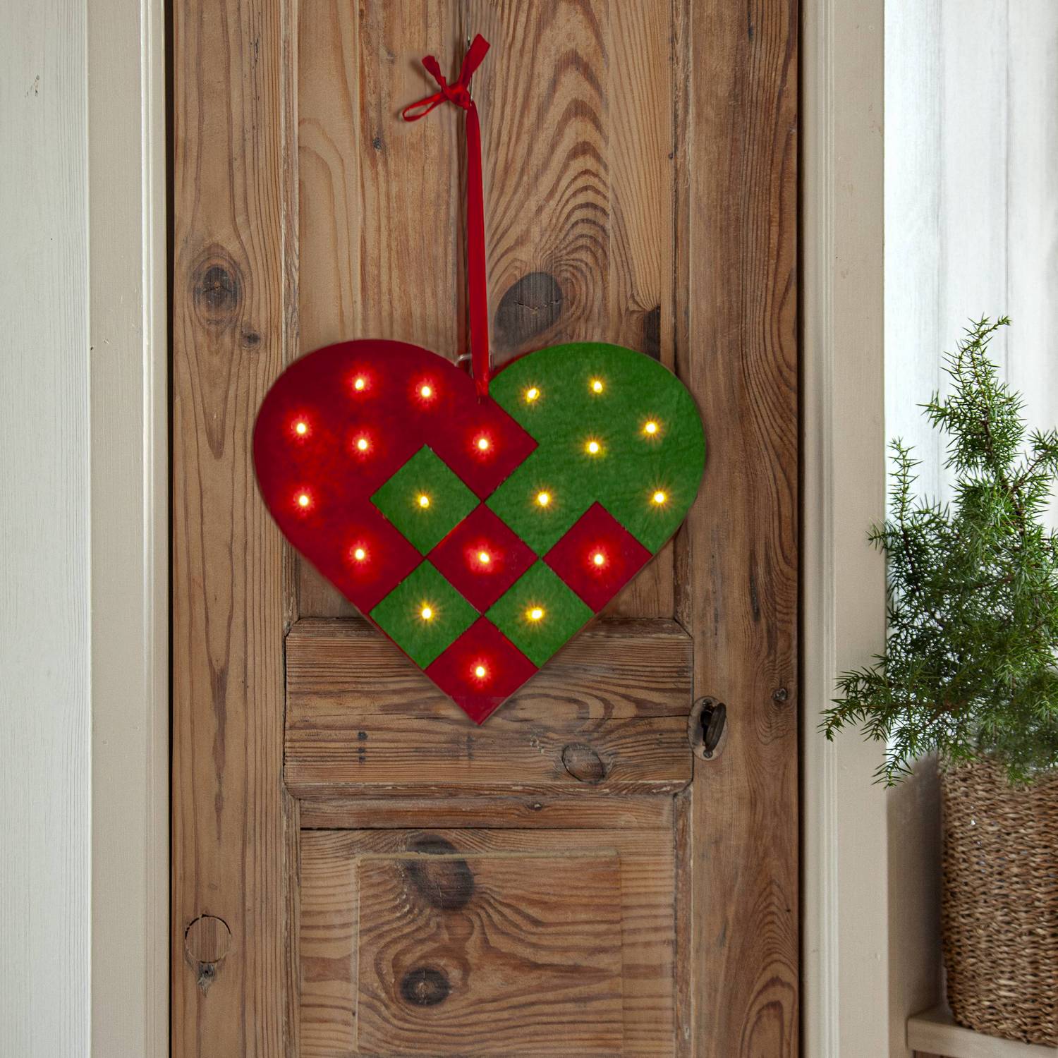 Hängande Dekoration Star Trading MERRY Hjärta med LED
