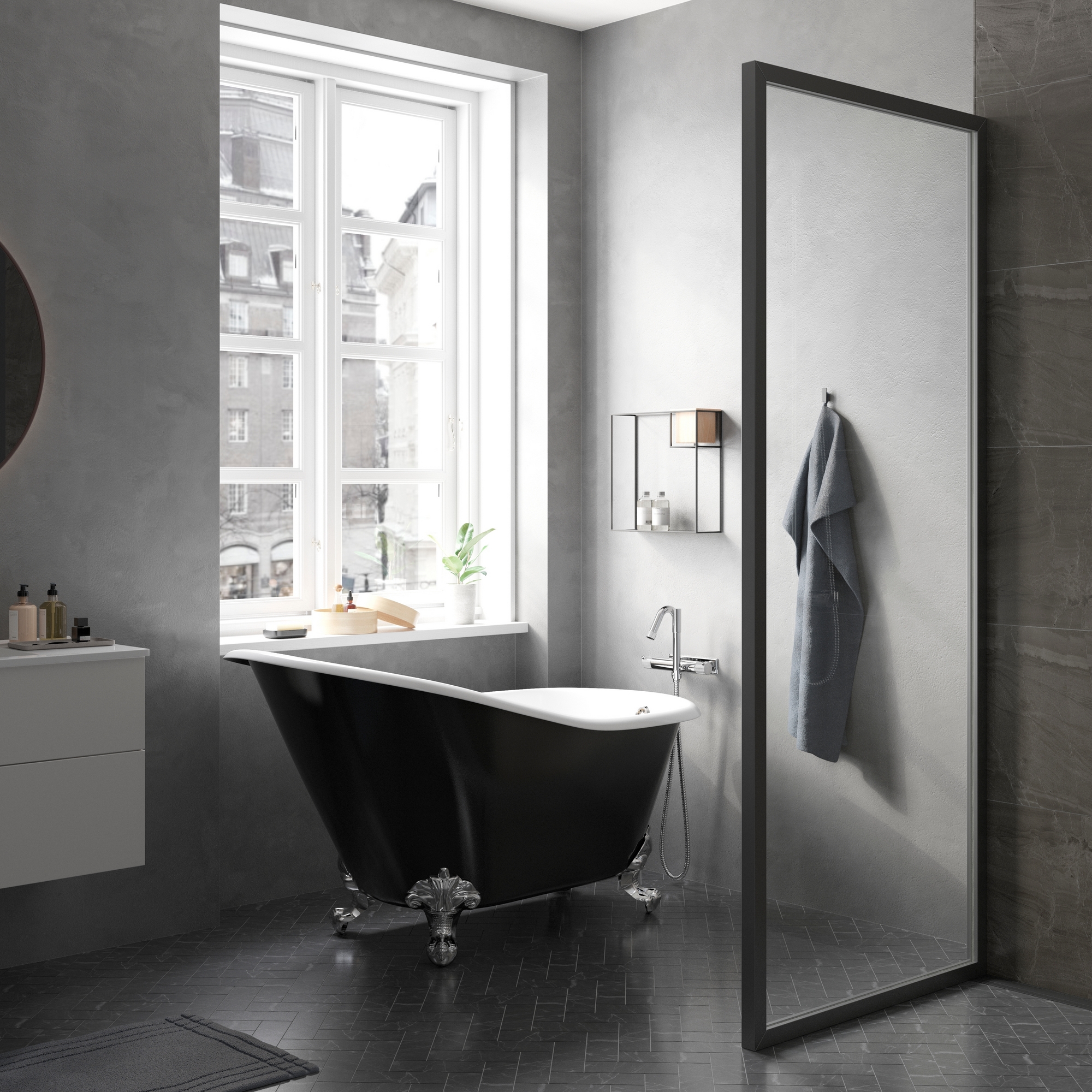 Badkarsblandare Mora Izzy Rock med Handdusch